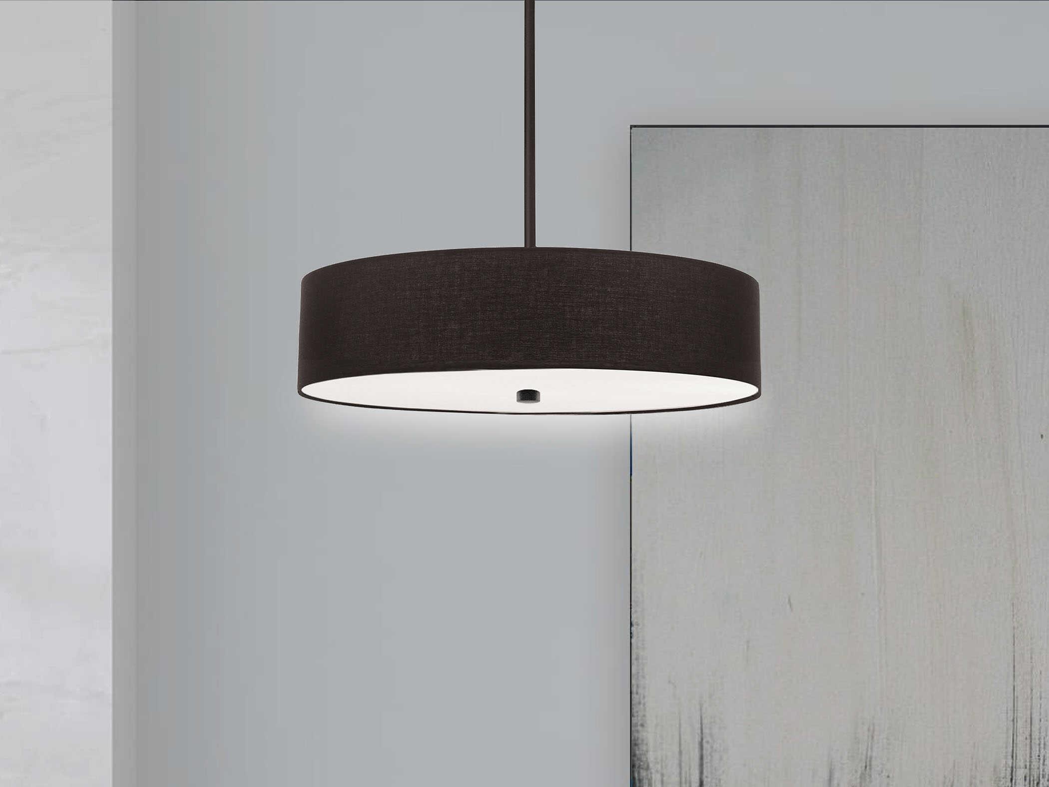 Dainolite Everly 4-Light Matte Black Drum Pendant