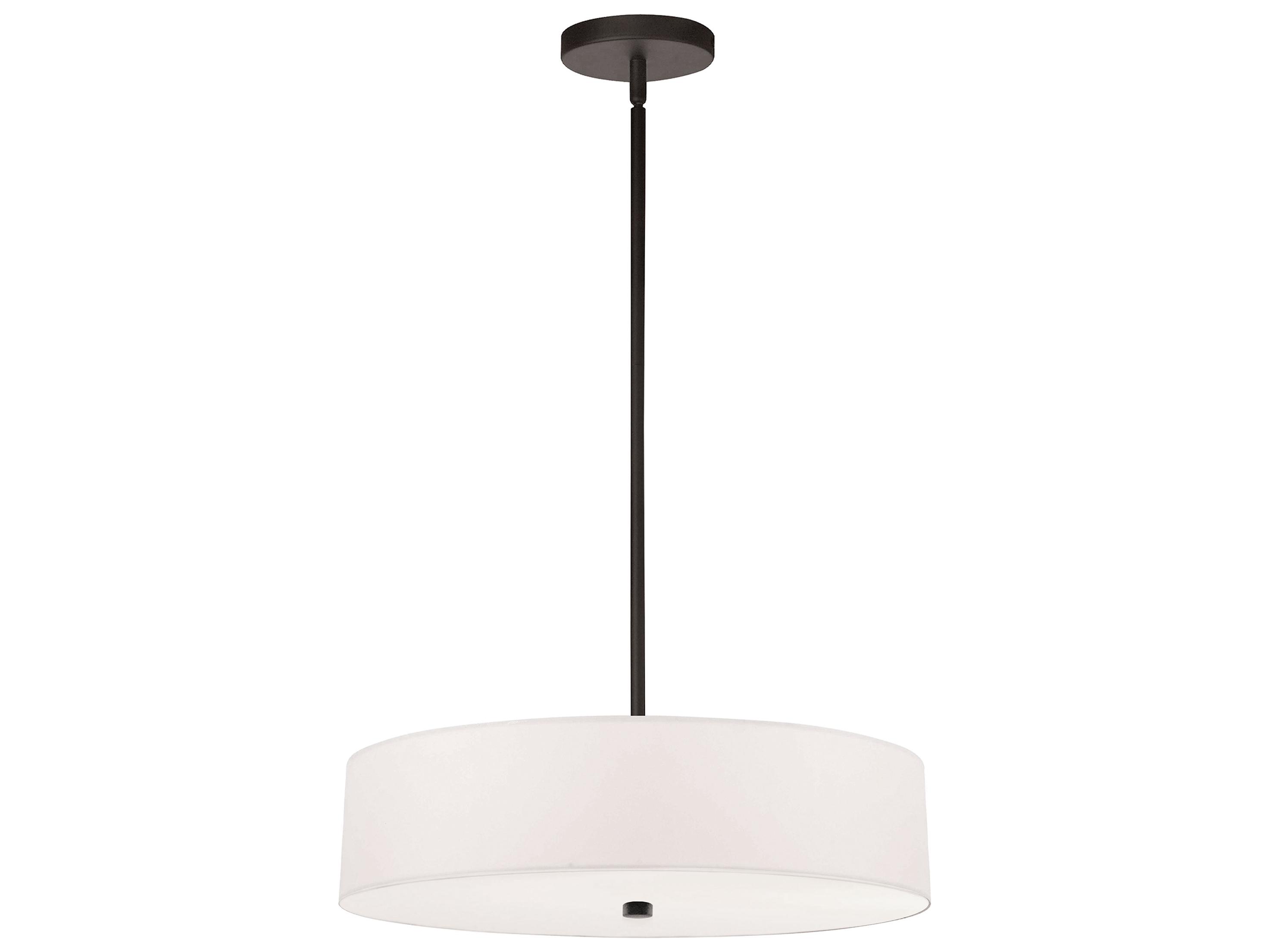 Dainolite Everly 4-Light Matte Black White Drum Pendant