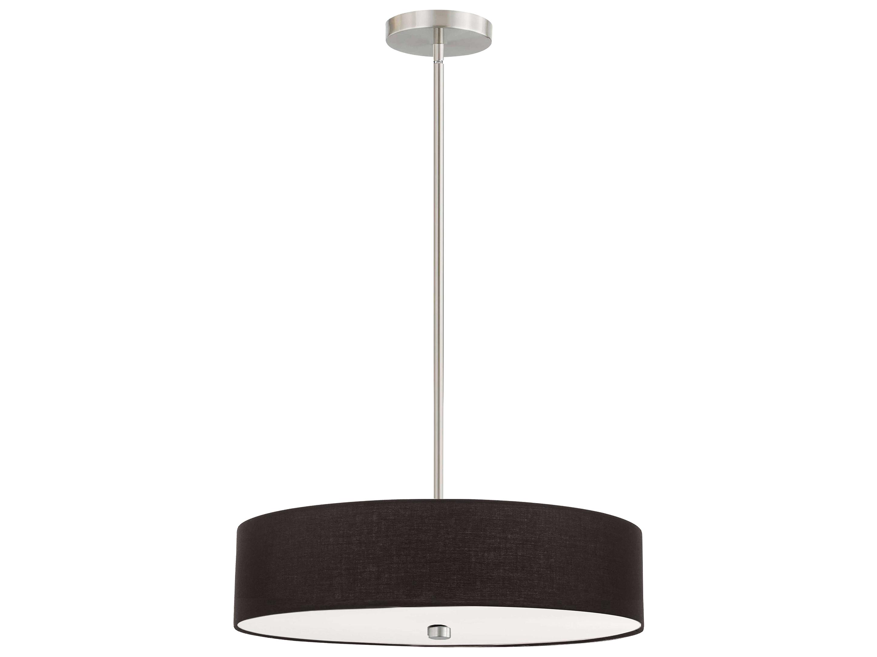 Dainolite Everly 4-Light Black Satin Chrome Drum Pendant