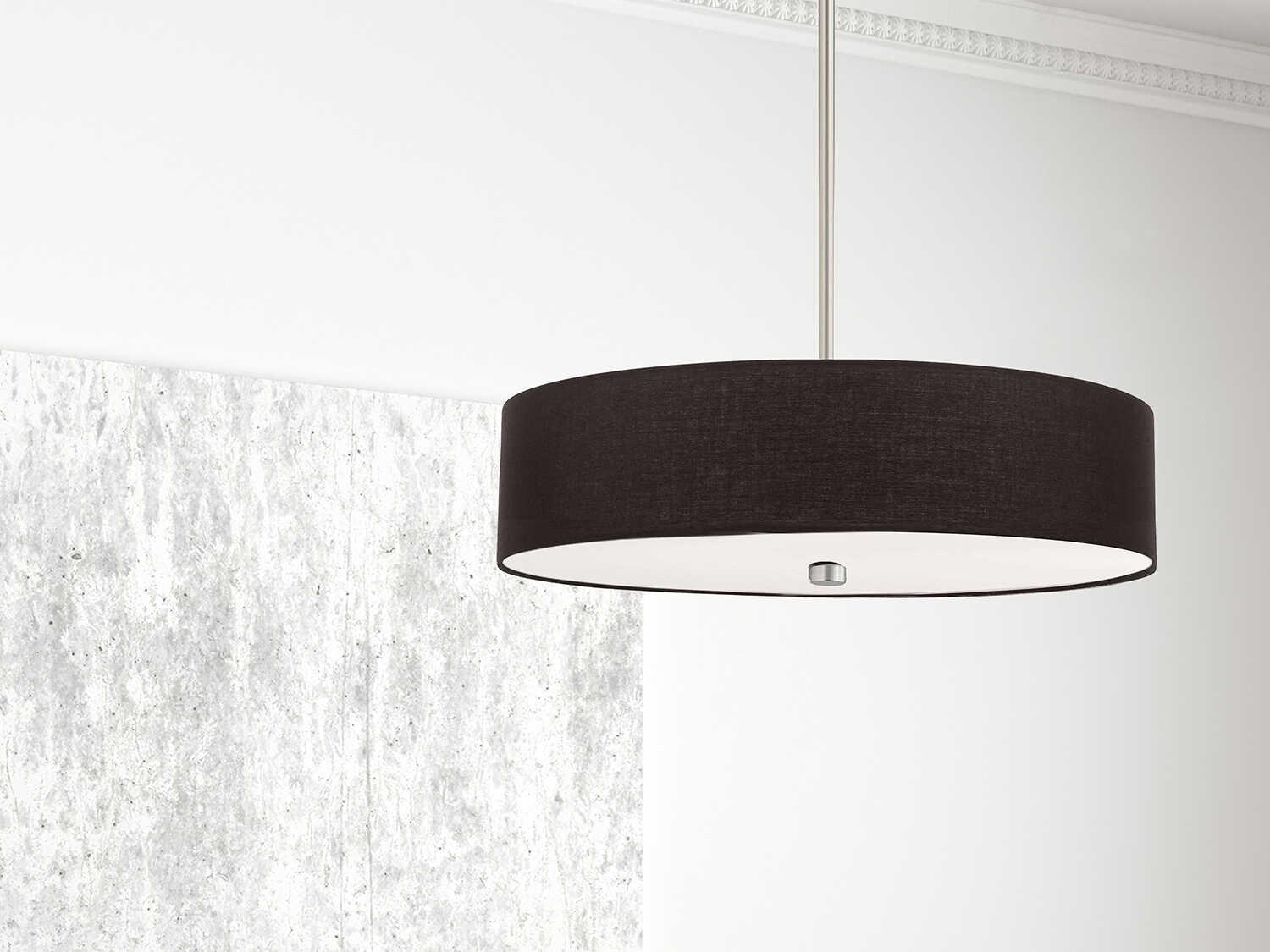 Dainolite Everly 4-Light Black Satin Chrome Drum Pendant