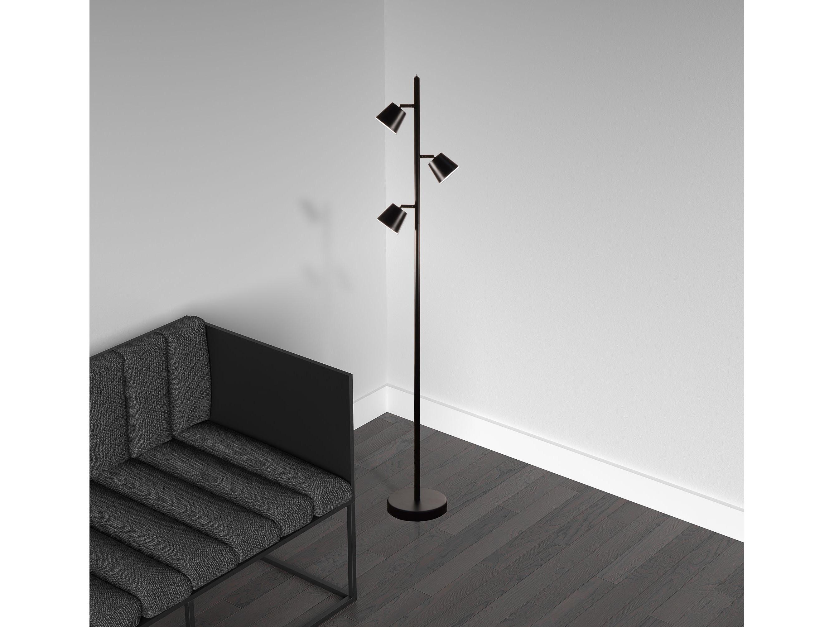 Dainolite Modern Matte Black Floor Lamp