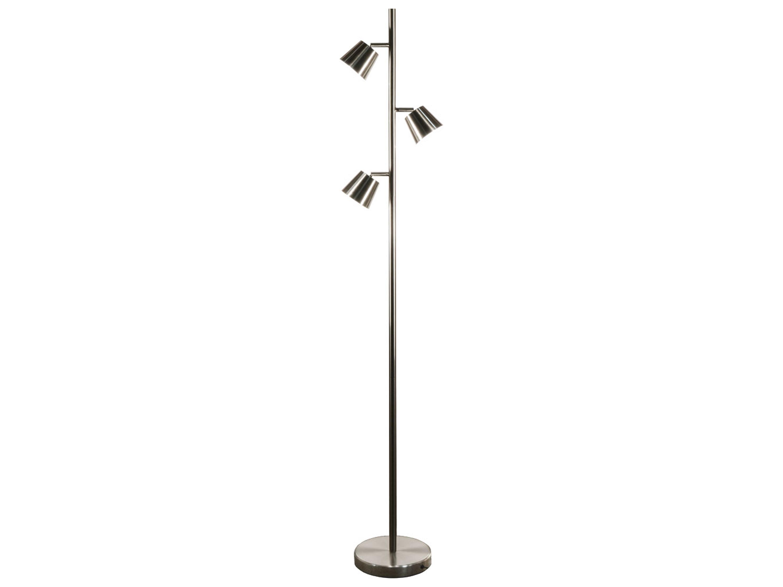 Dainolite Modern Satin Chrome Floor Lamp