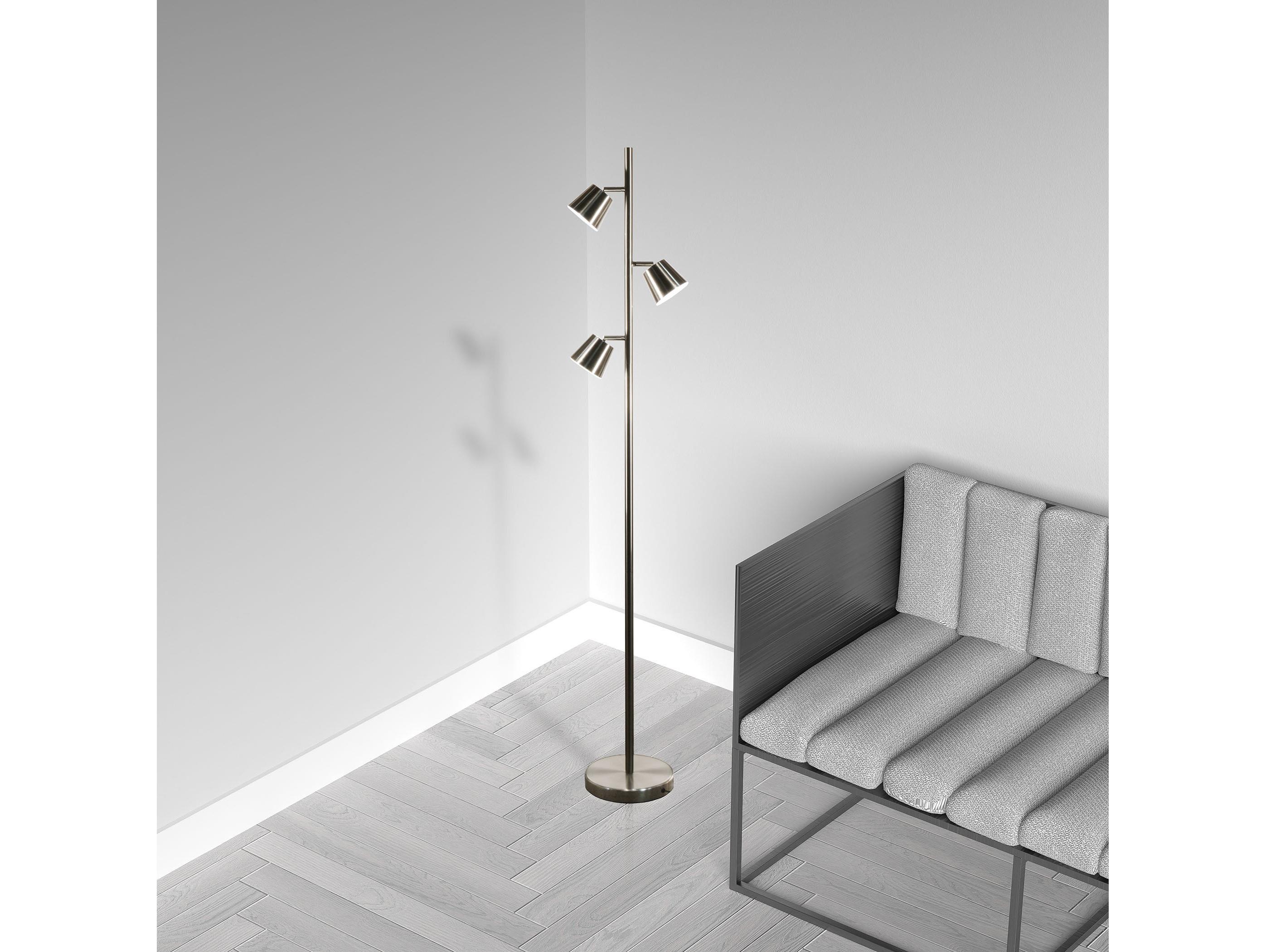 Dainolite Modern Satin Chrome Floor Lamp