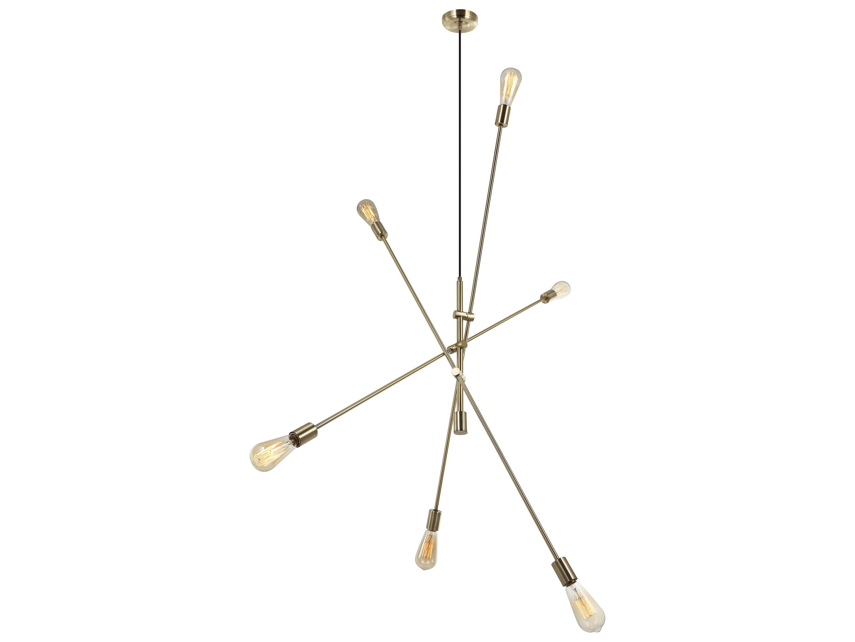 Dainolite Alexa 6-Light Aged Brass Sputnik Pendant