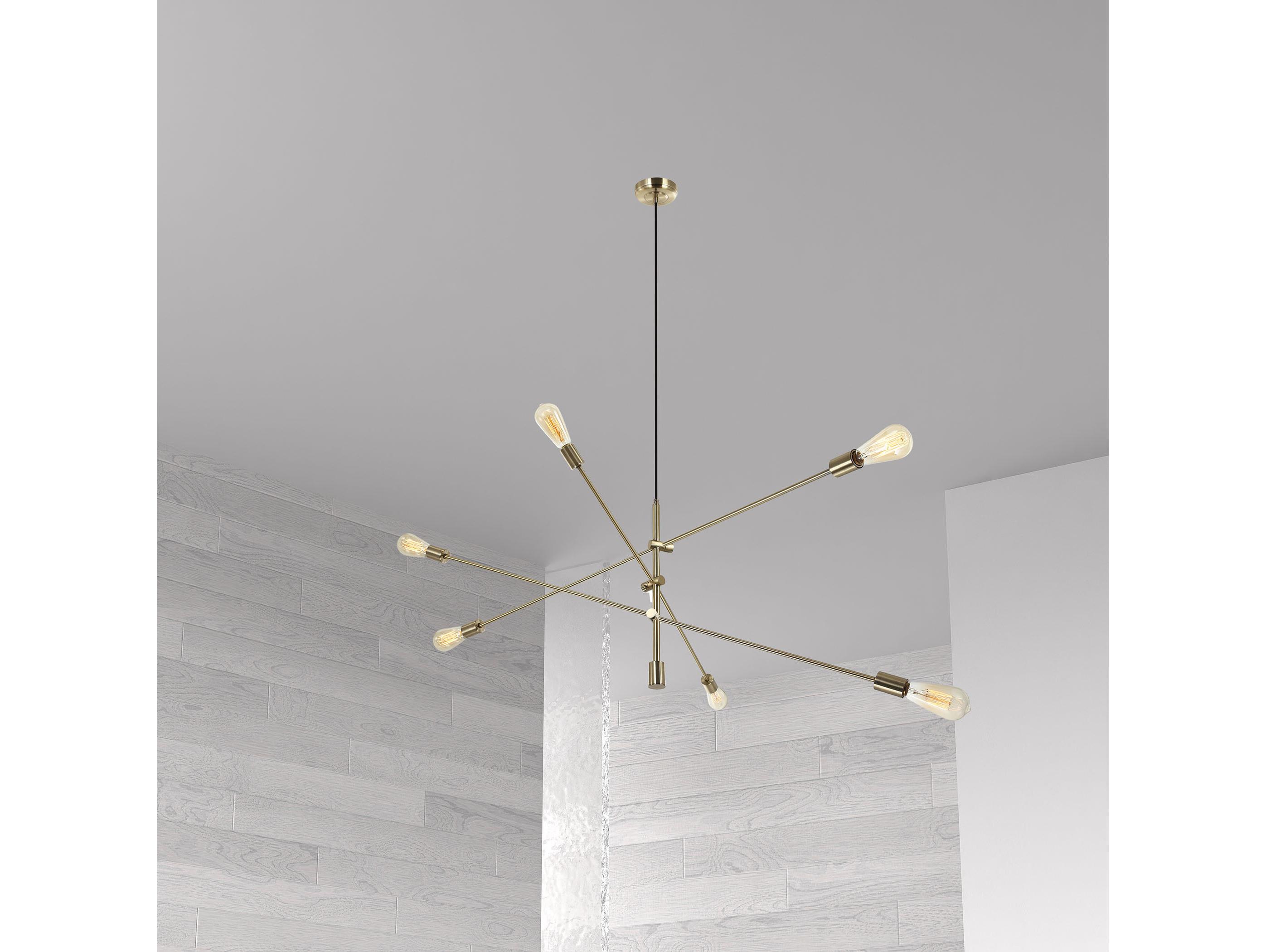 Dainolite Alexa 6-Light Aged Brass Sputnik Pendant