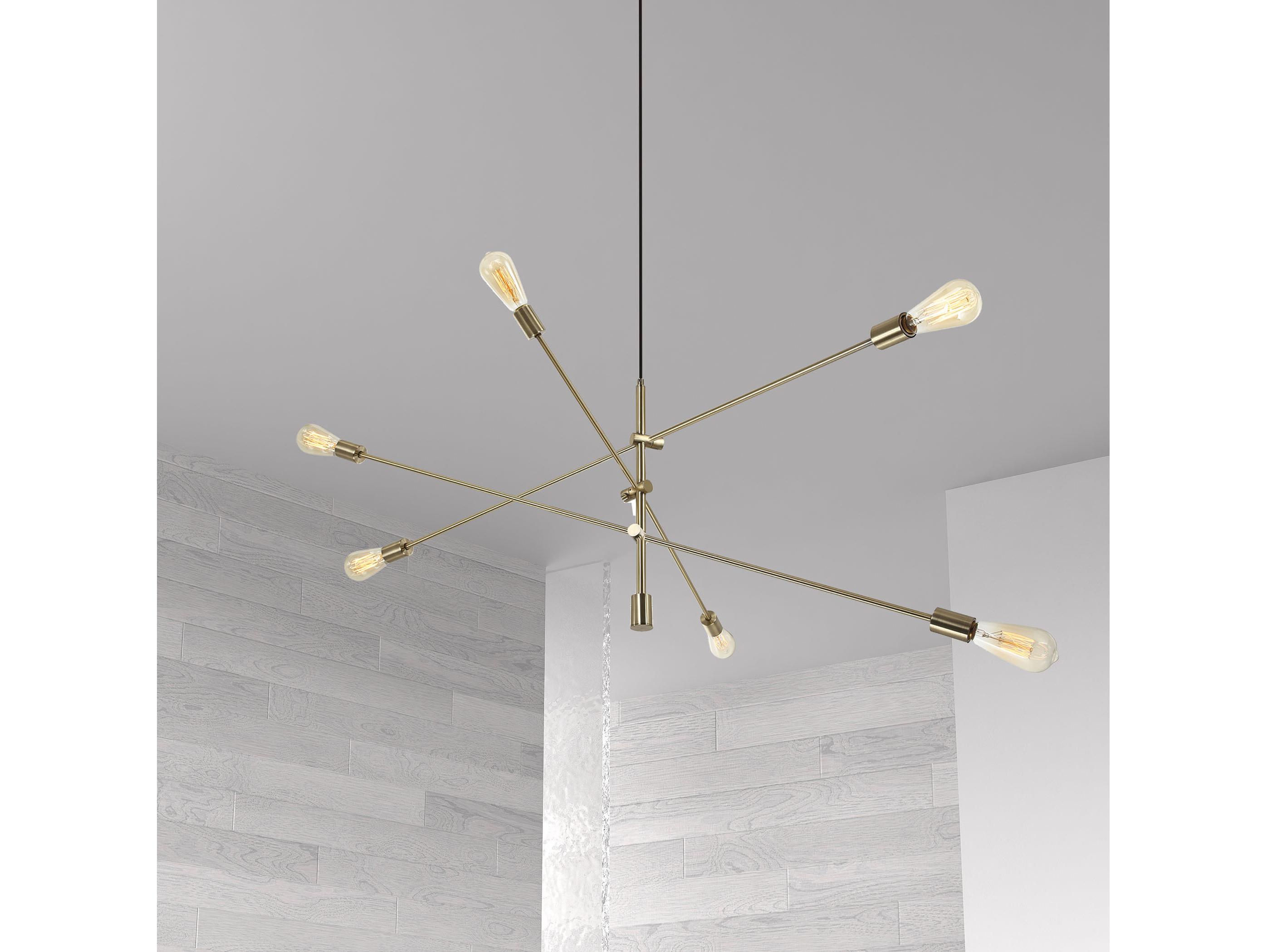 Dainolite Alexa 6-Light Aged Brass Sputnik Pendant