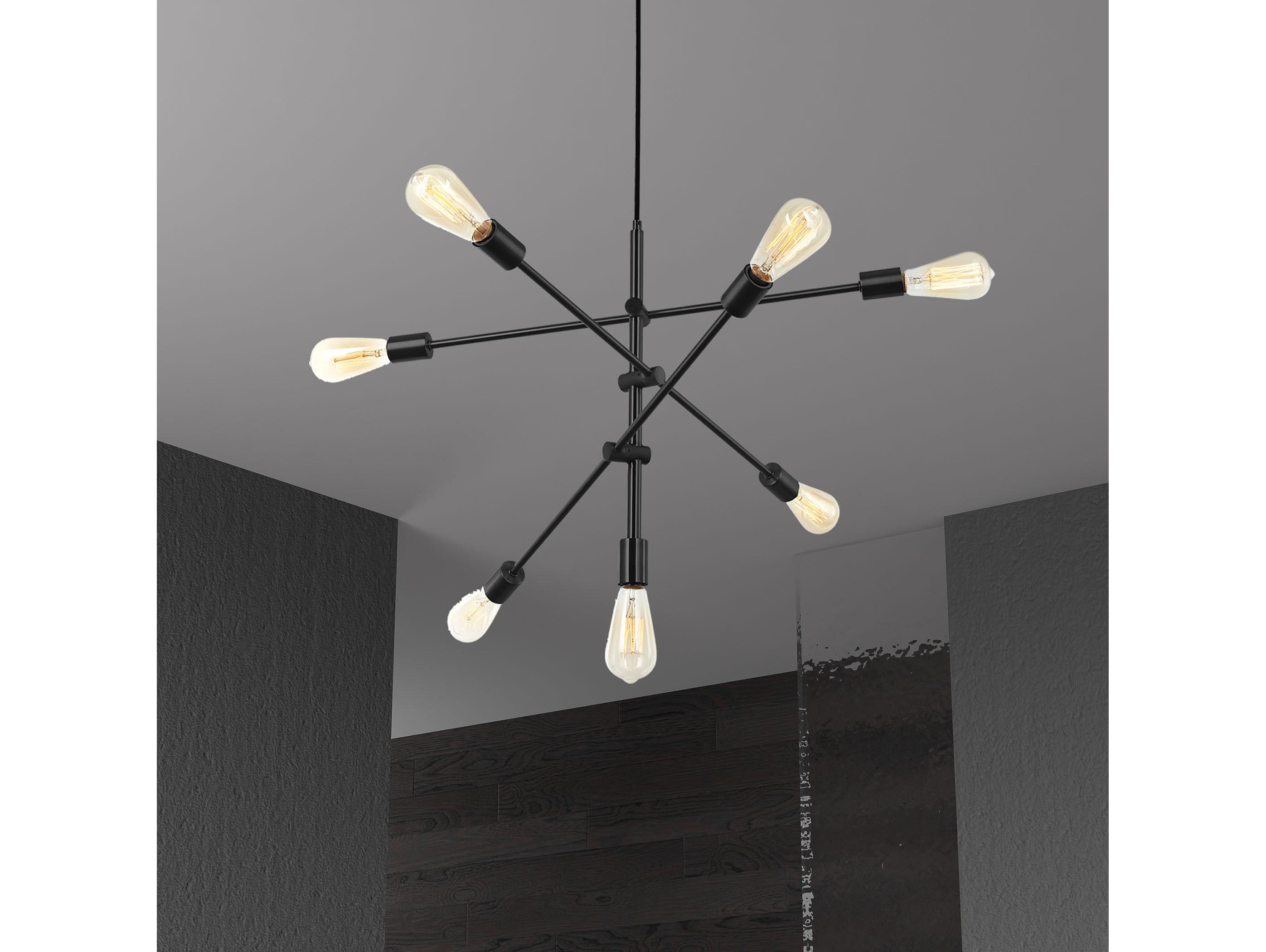 Dainolite Alexa 7-Light Matte Black Sputnik Pendant