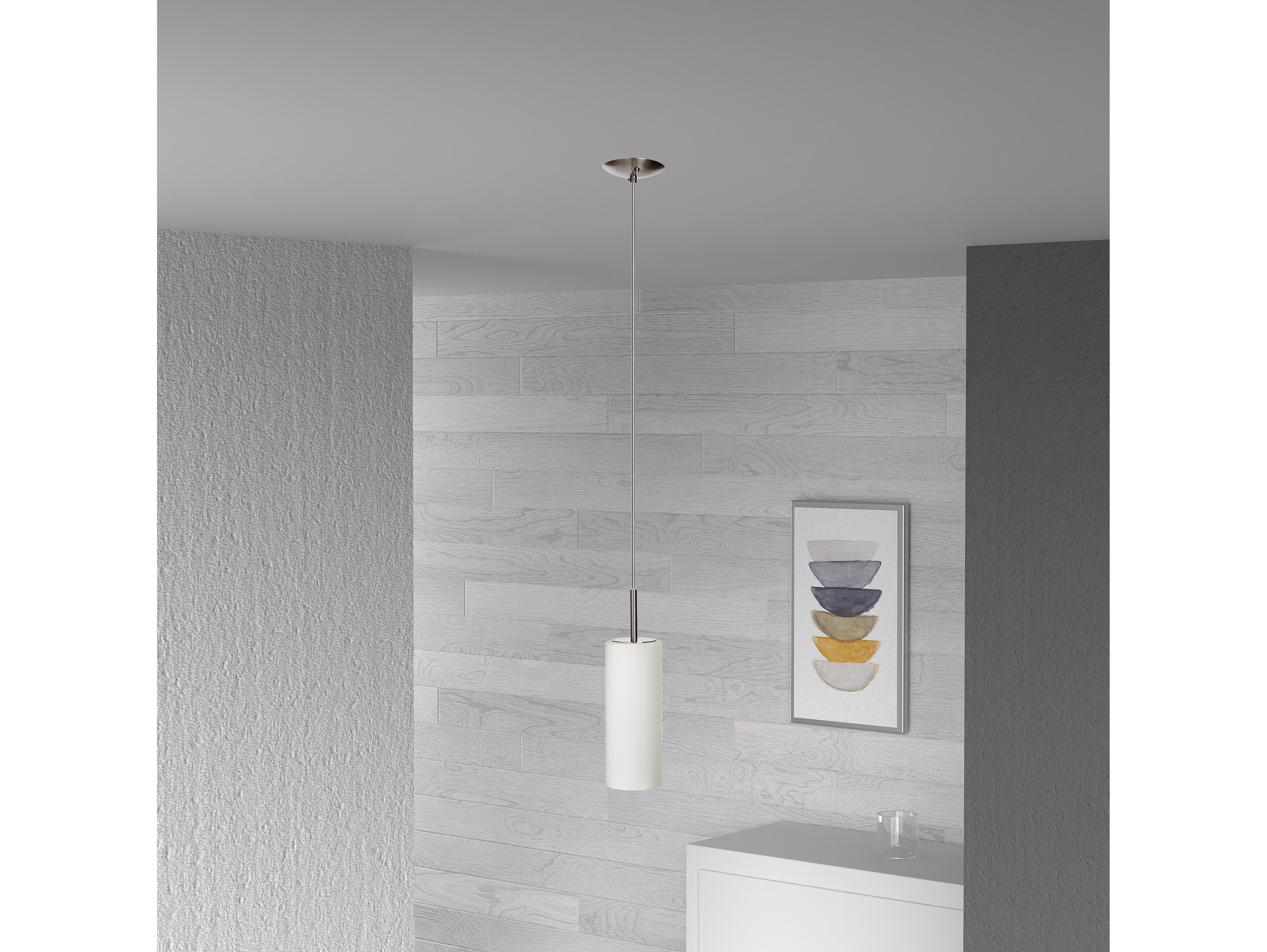 Dainolite Paza 1-Light Satin Chrome Cylinder Mini Pendant