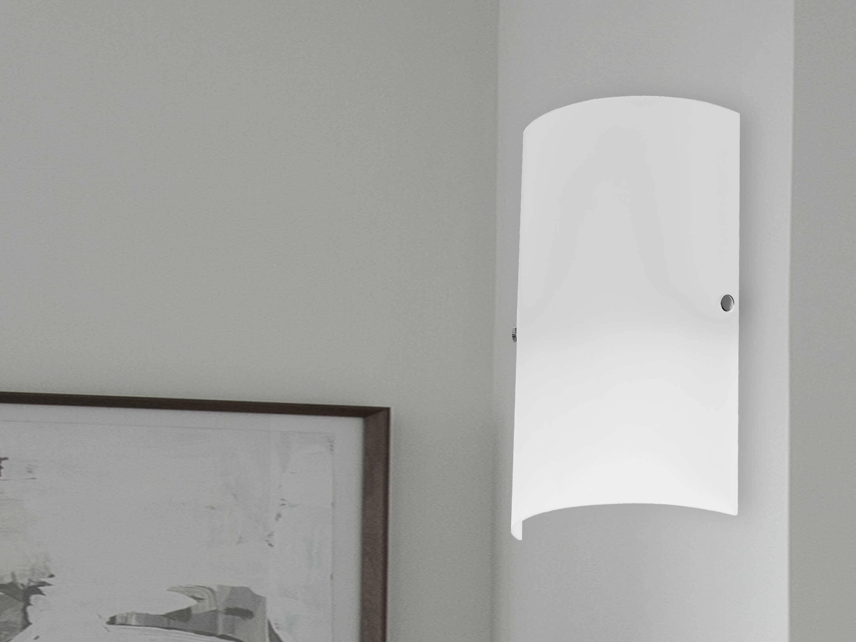 Dainolite Paza 1-Light Satin Chrome White Wall Sconce