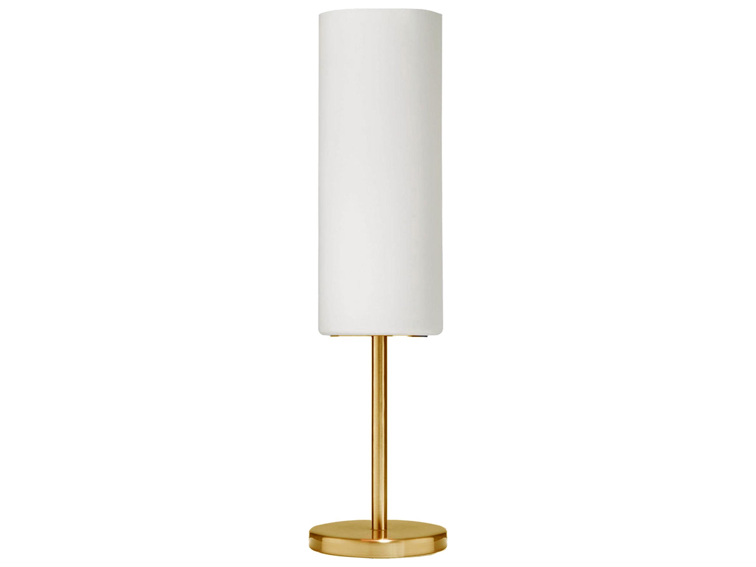 Dainolite Paza Aged Brass White Glass Table Lamp