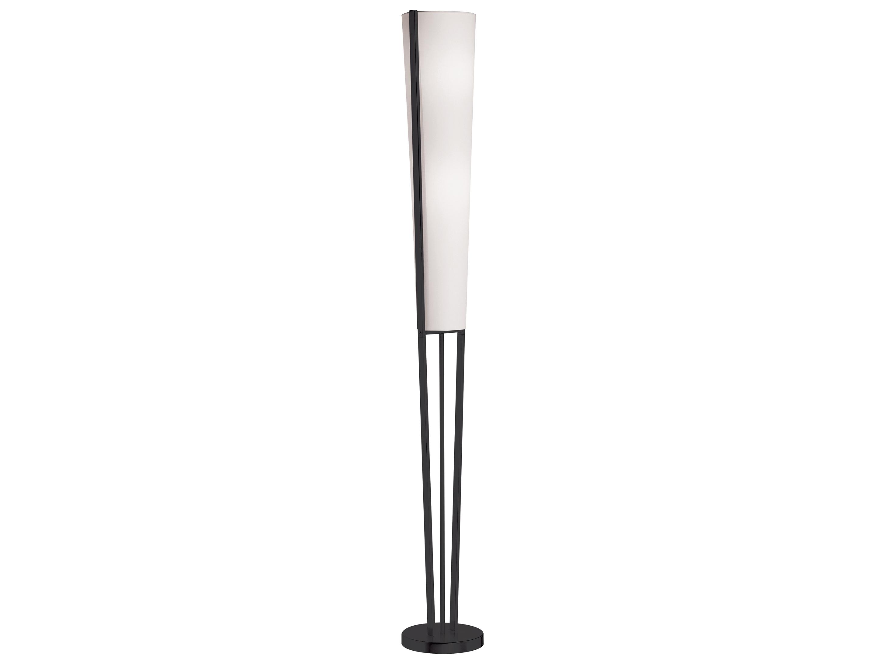 Dainolite Emotions Matte Black White Fabric Floor Lamp