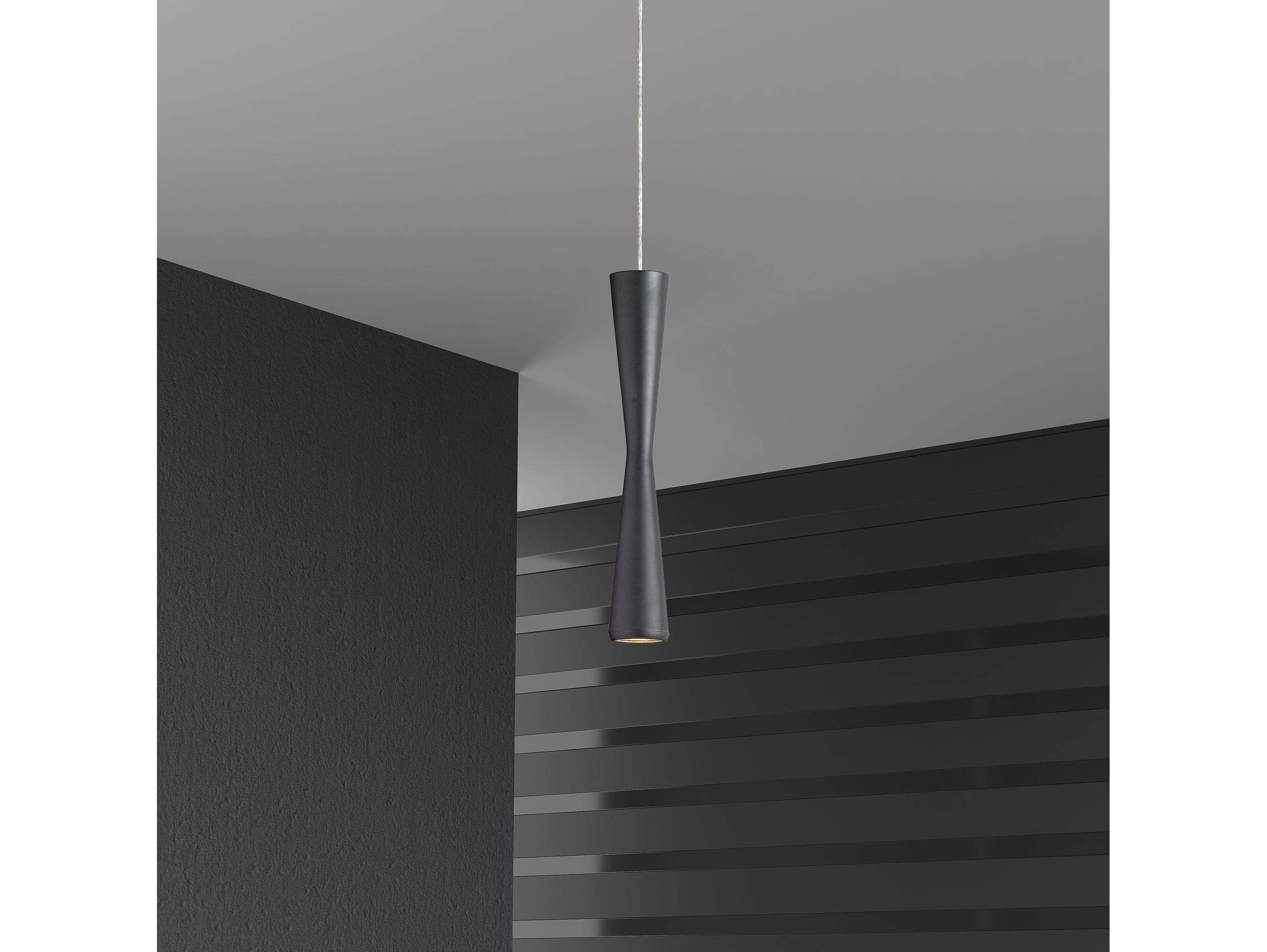 Dainolite Percita 1-Light Matte Black Linear Mini Pendant