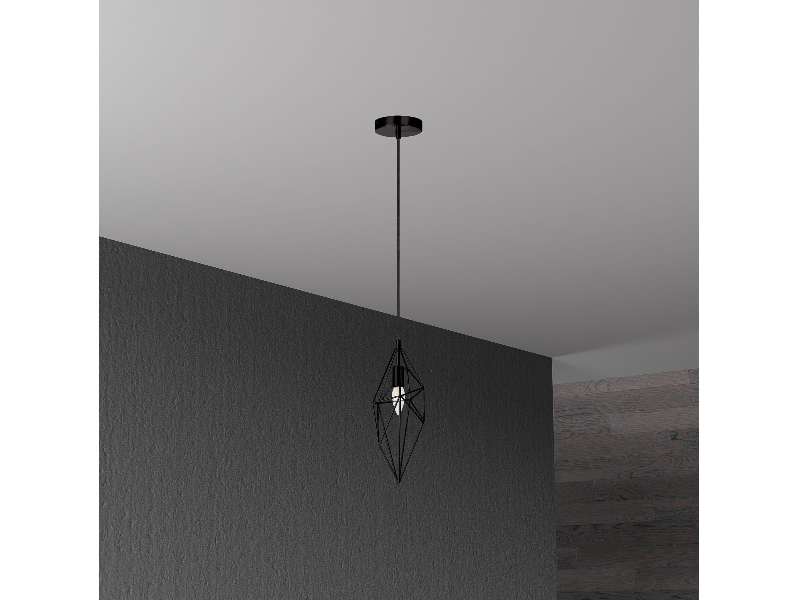 Dainolite Stalactite 1-Light Black Geometric Mini Pendant