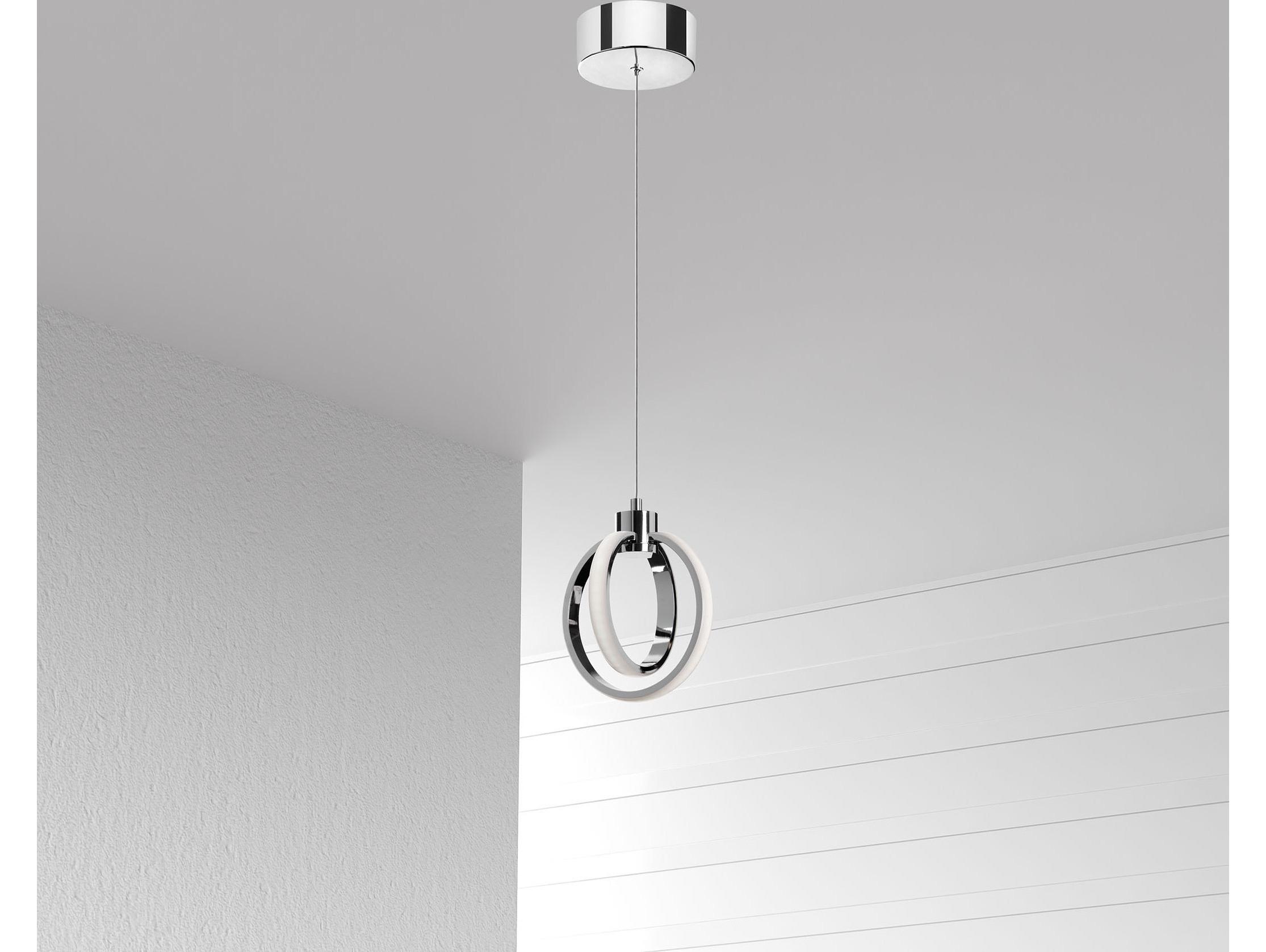 Dainolite Parson 1-Light Polished Chrome White Round Mini Pendant
