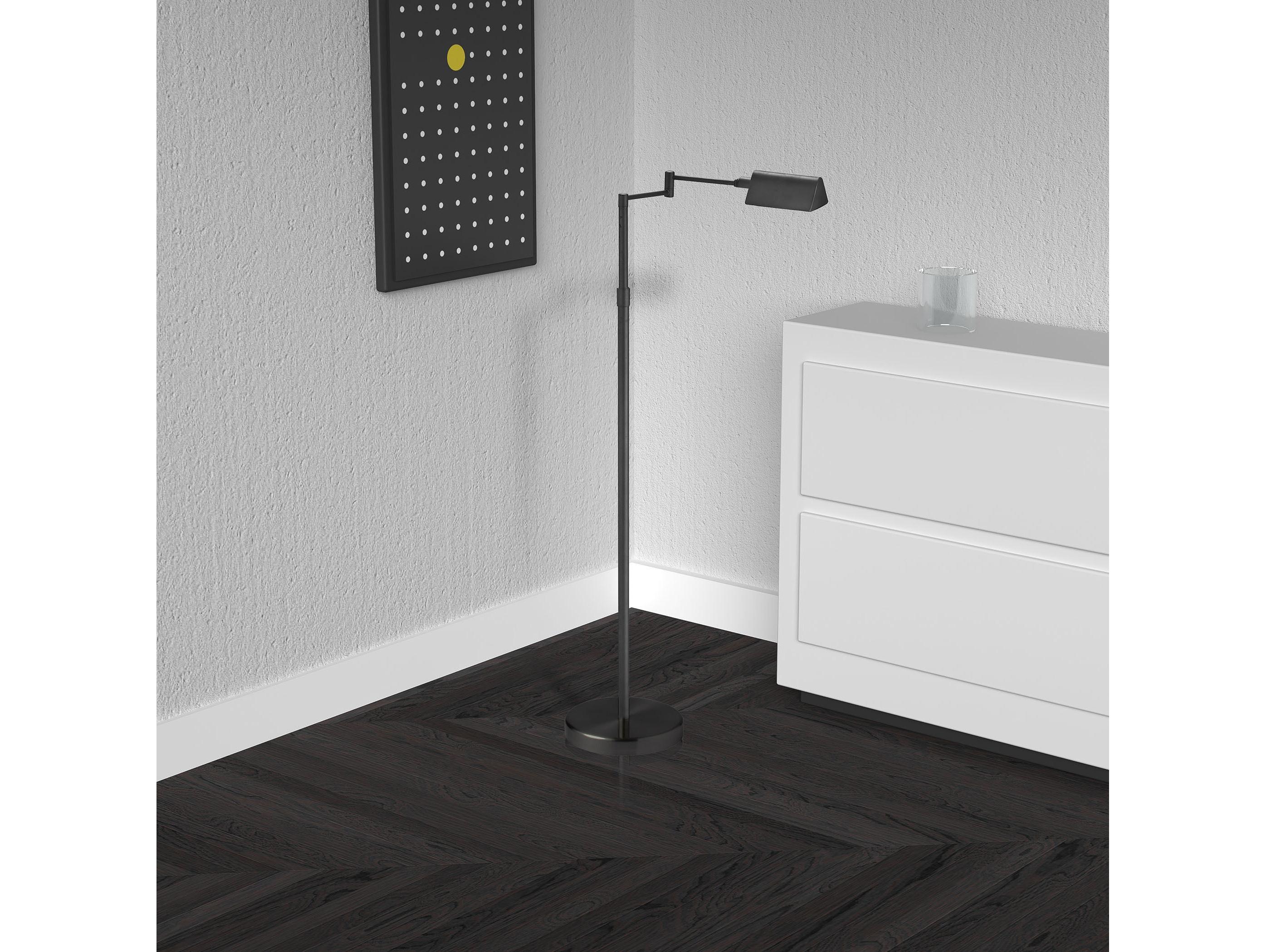 Dainolite Black Polished Chrome Floor Lamp