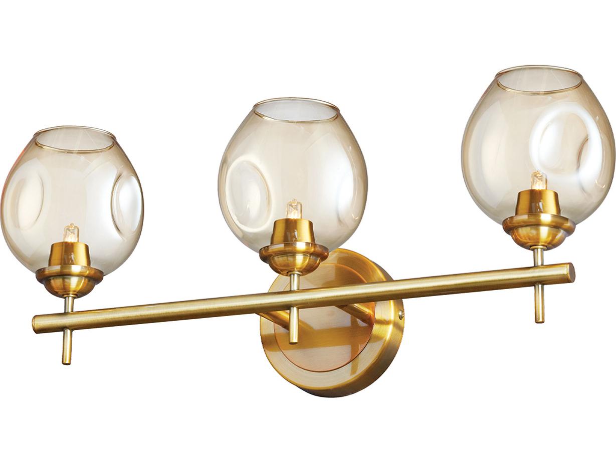 Dainolite Abii 3-Light Vintage Bronze Champagne Gold Vanity Light