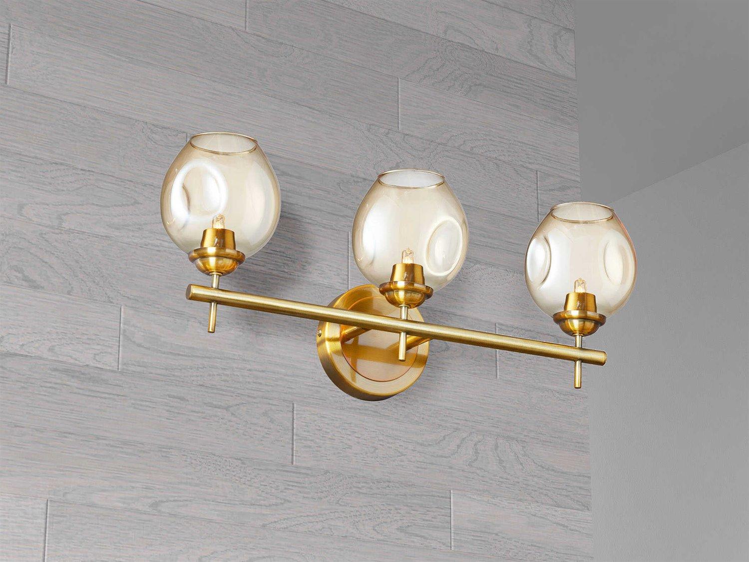 Dainolite Abii 3-Light Vintage Bronze Champagne Gold Vanity Light