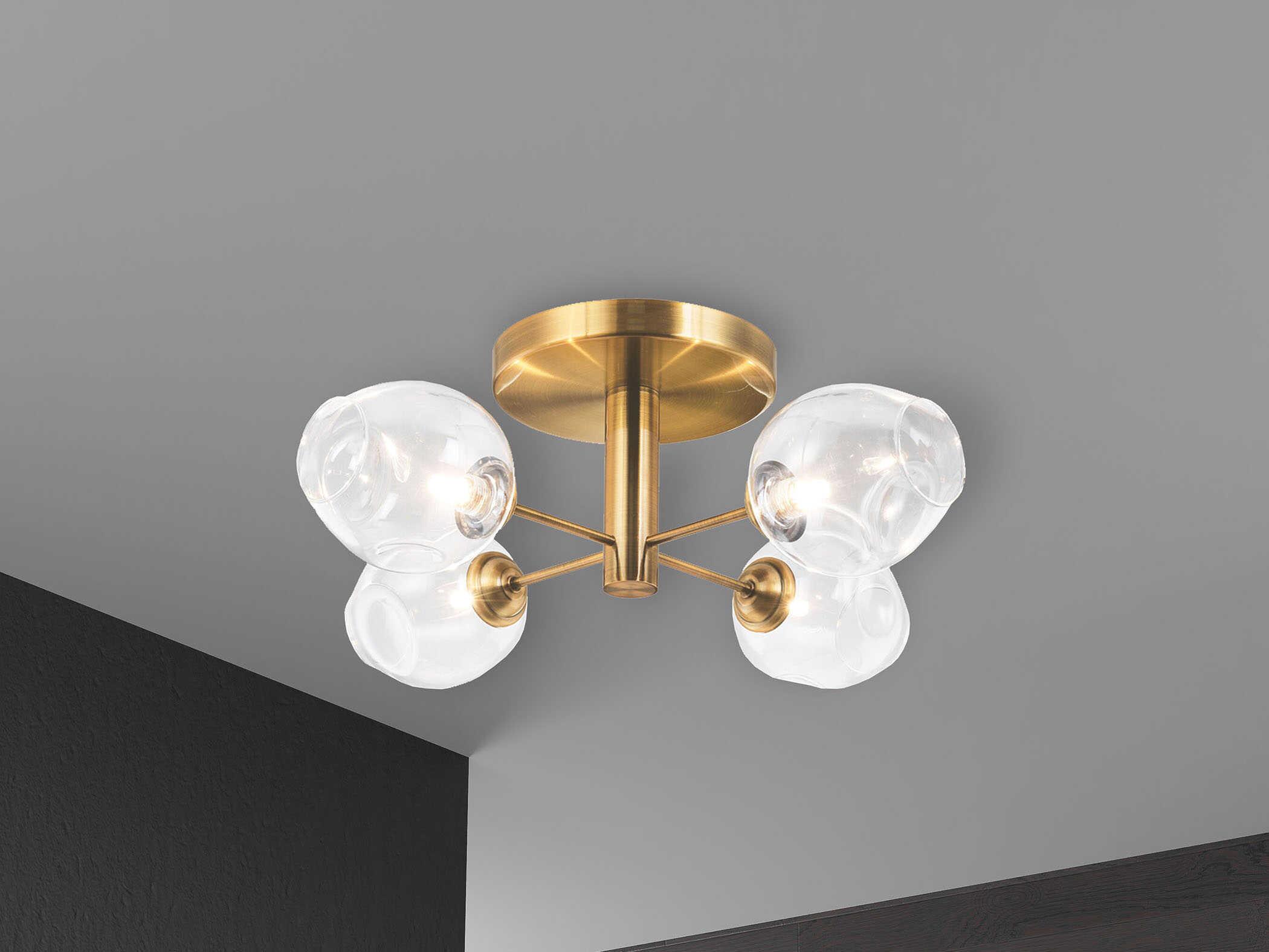 Dainolite Abii 4-Light Vintage Bronze Semi Flush Mount