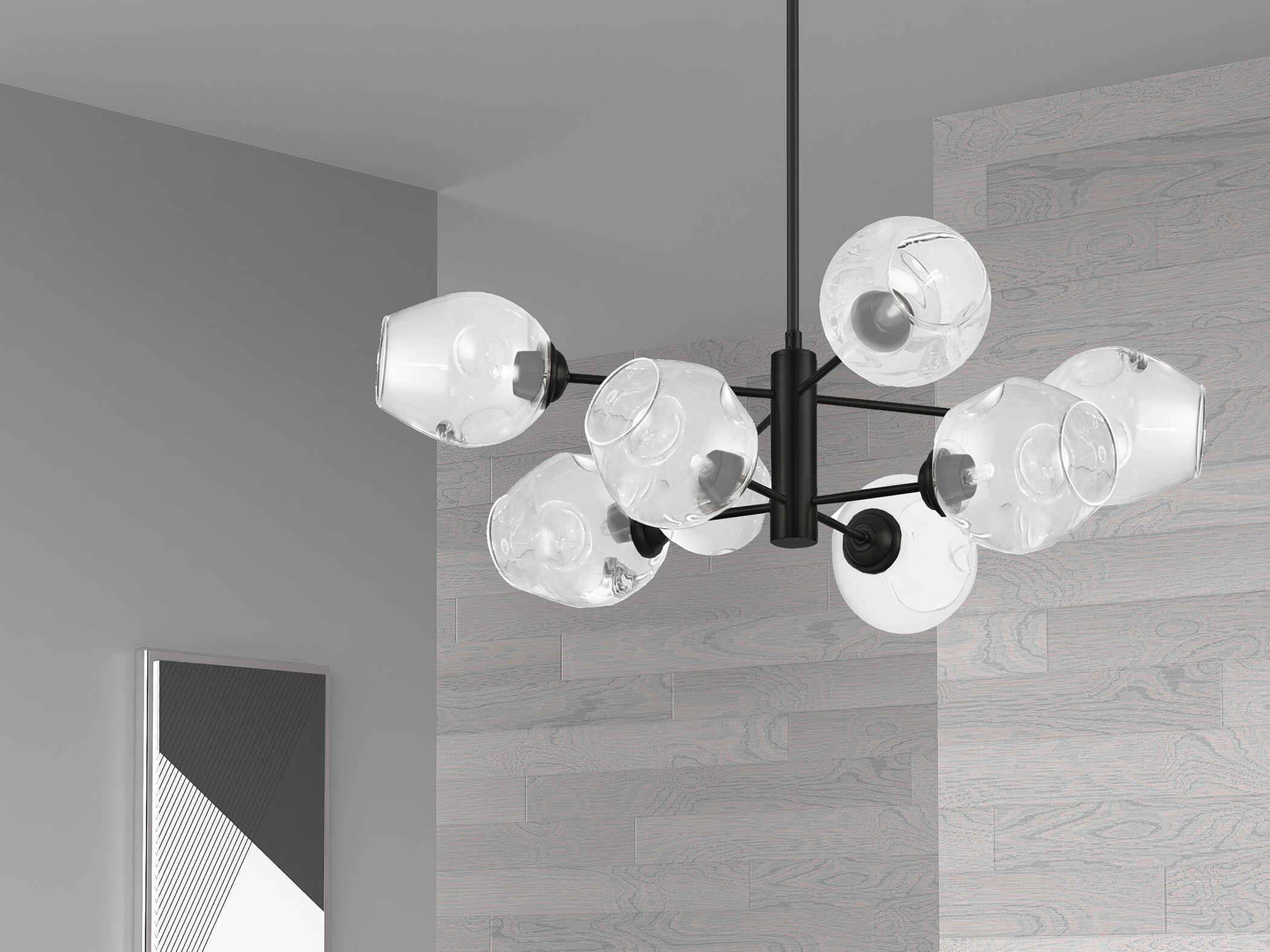 Dainolite Abii 8-Light Matte Black Globe Chandelier