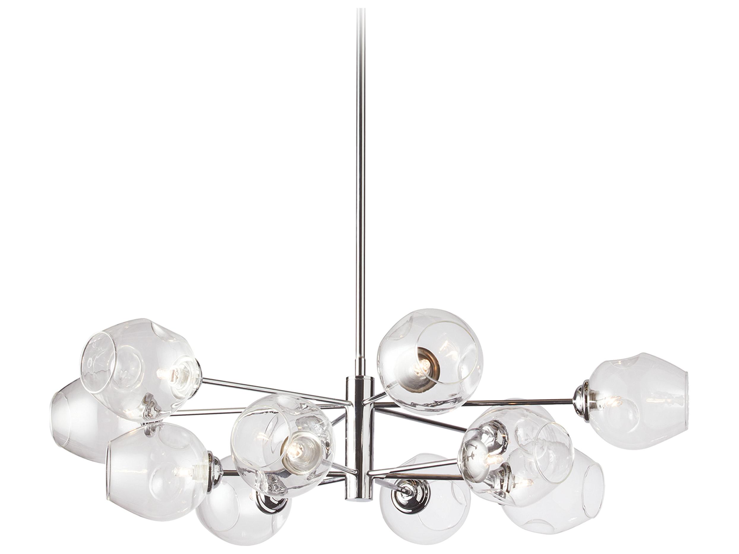 Dainolite Abii 12-Light Polished Chrome Globe Tiered Chandelier