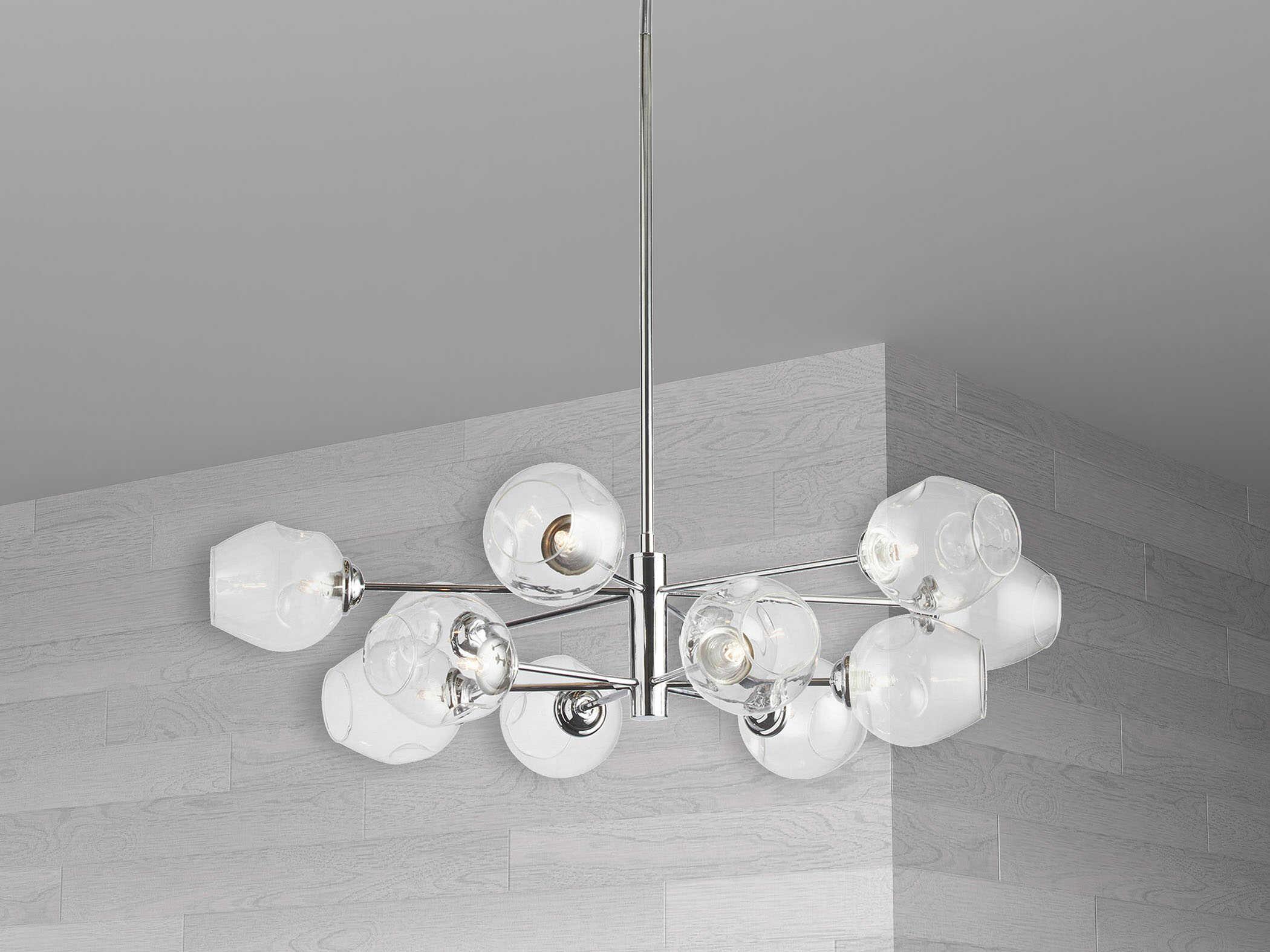 Dainolite Abii 12-Light Polished Chrome Globe Tiered Chandelier