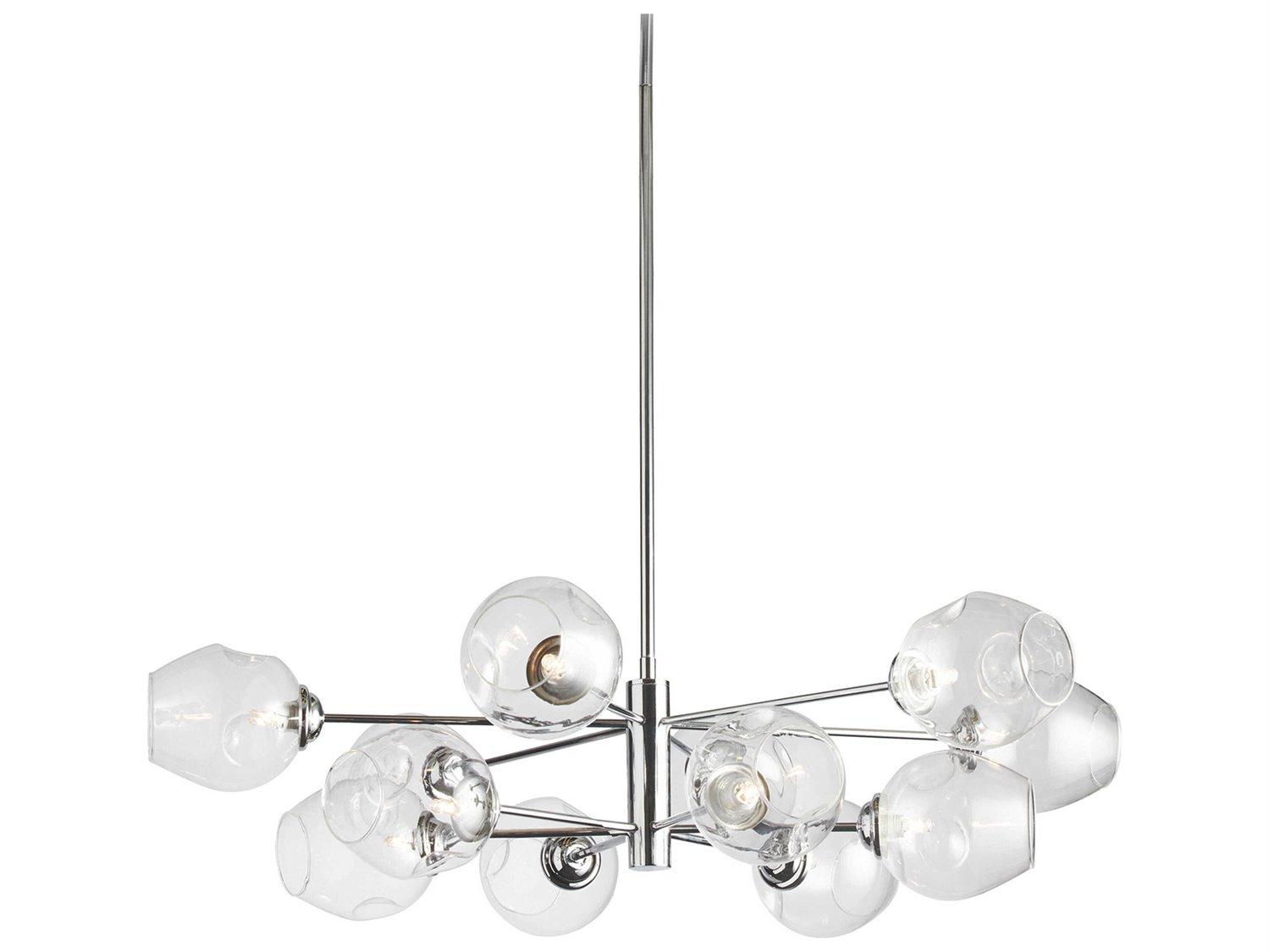 Dainolite Abii 12-Light Polished Chrome Globe Tiered Chandelier