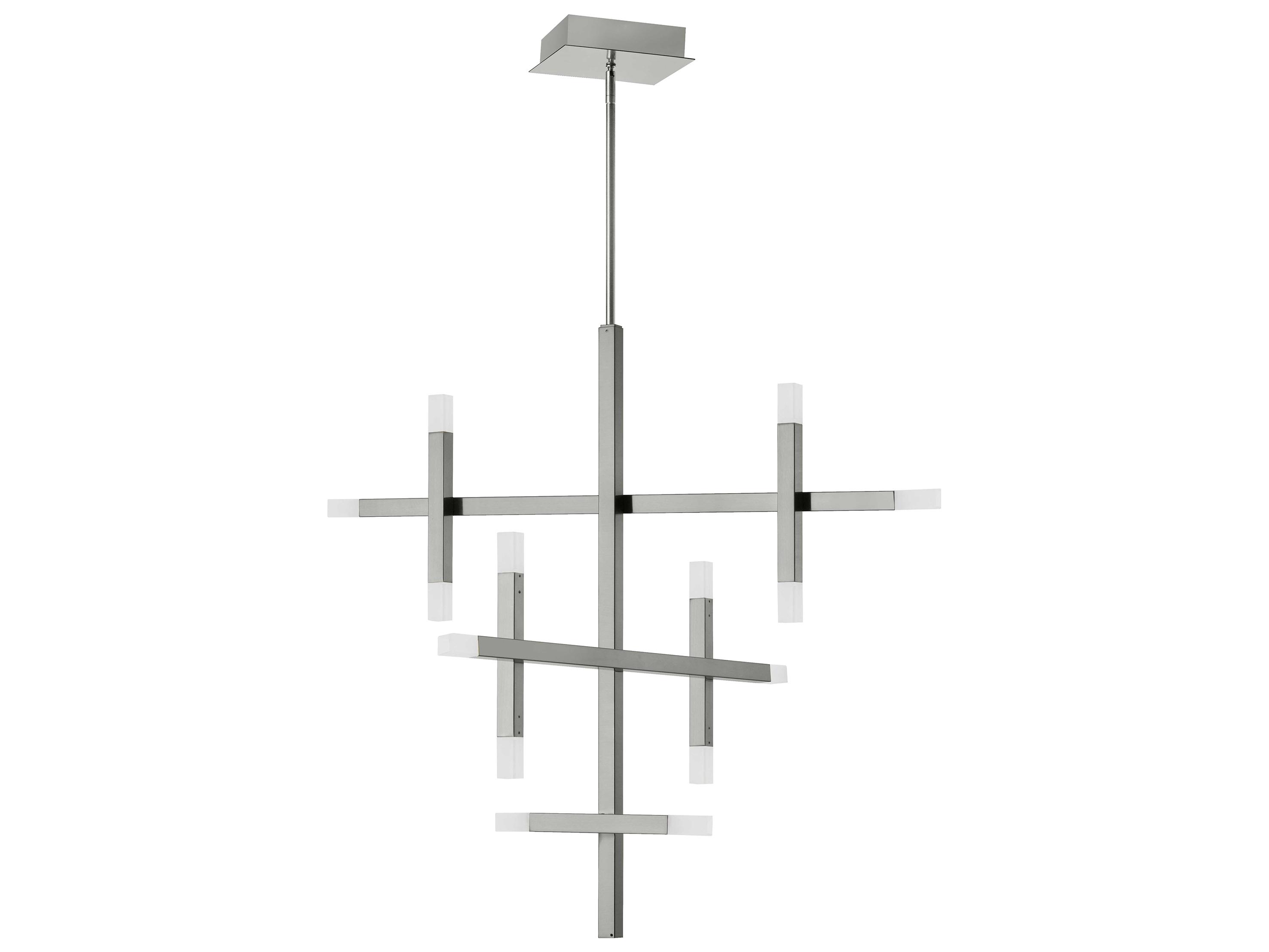 Dainolite Acasia 14-Light Polished Chrome Geometric Linear Tiered Chandelier