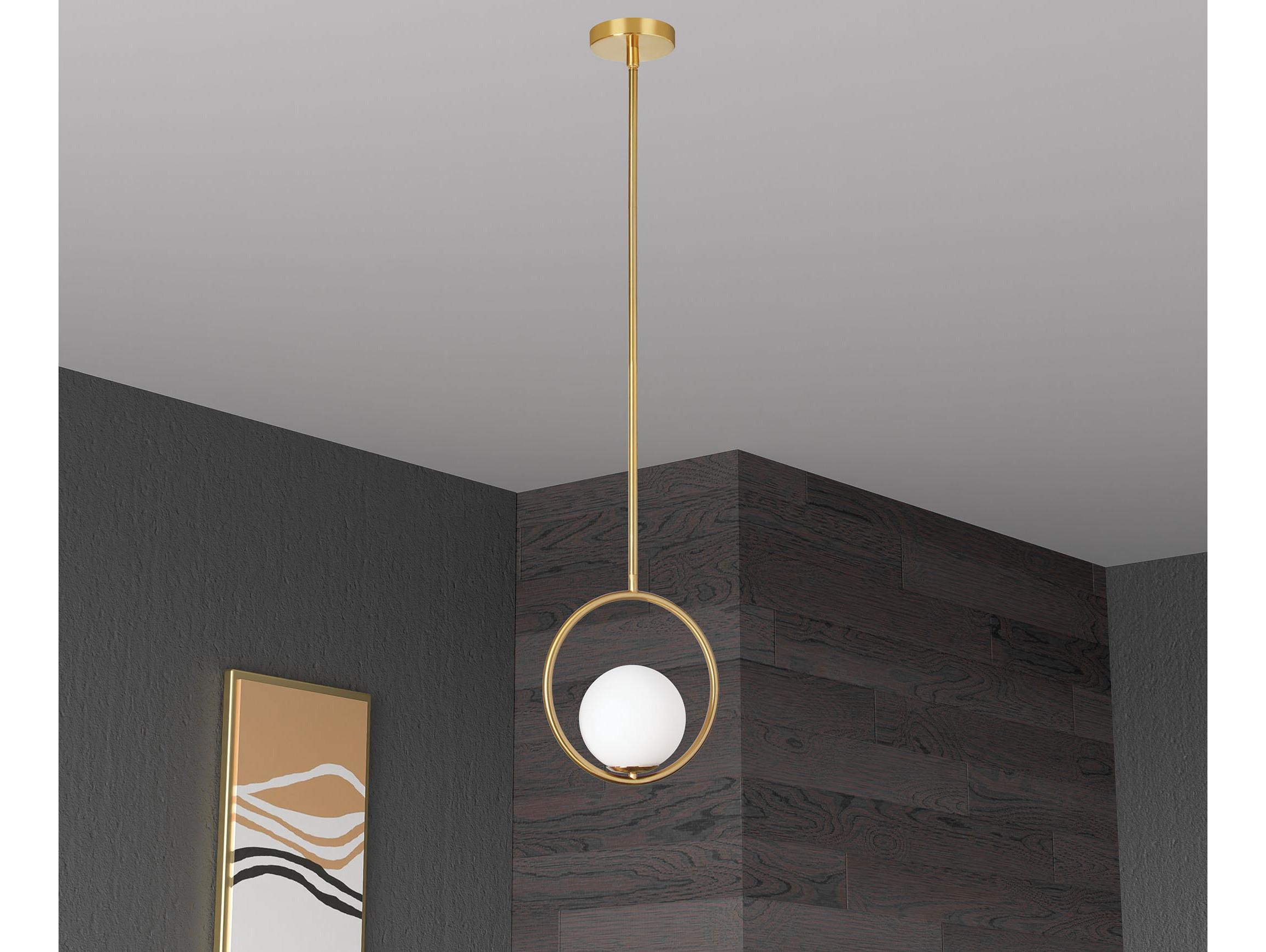 Dainolite Adrienna 1-Light Aged Brass Globe Mini Pendant