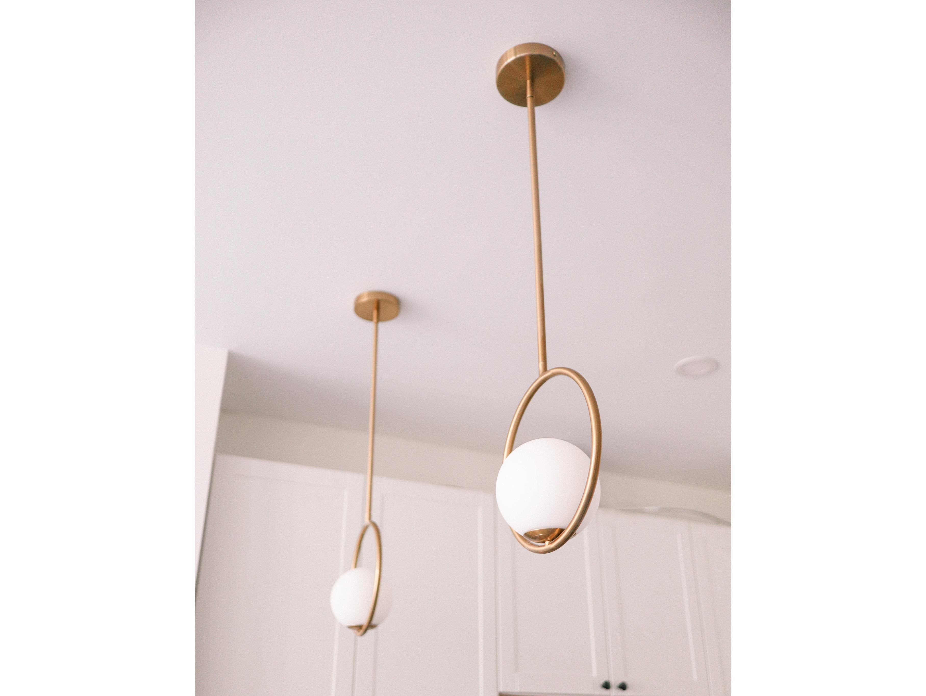 Dainolite Adrienna 1-Light Aged Brass Globe Mini Pendant
