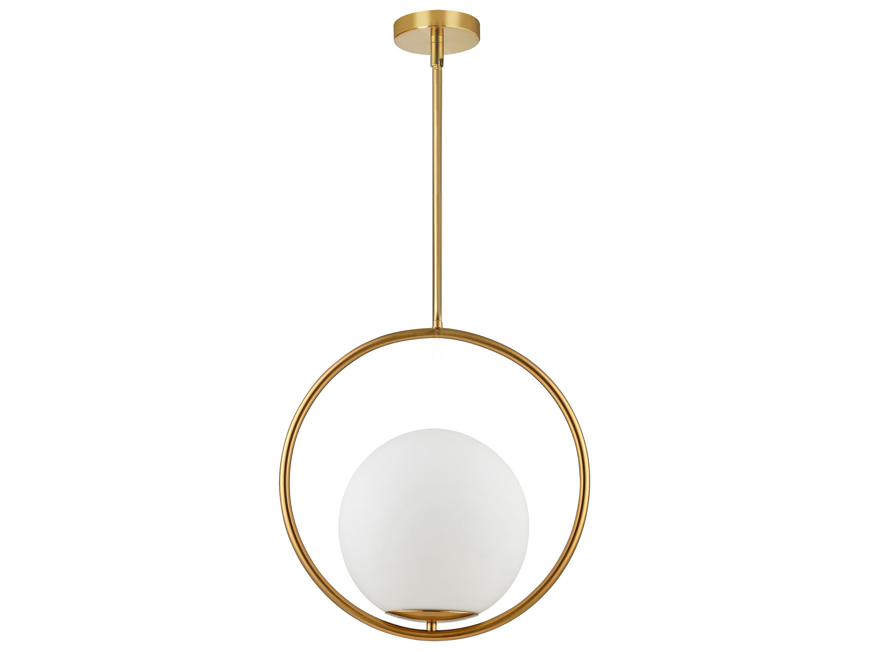 Dainolite Adrienna 1-Light Aged Brass Globe Pendant