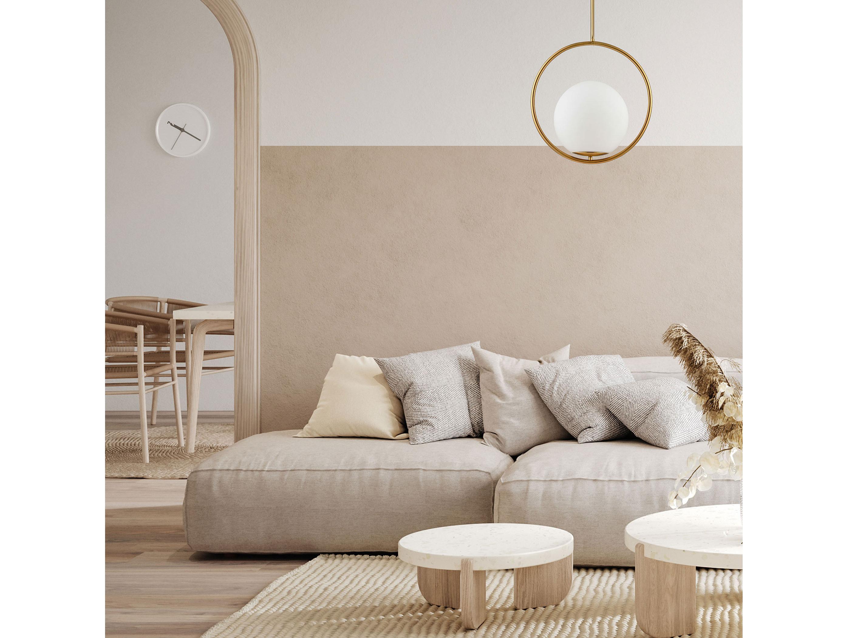 Dainolite Adrienna 1-Light Aged Brass Globe Pendant