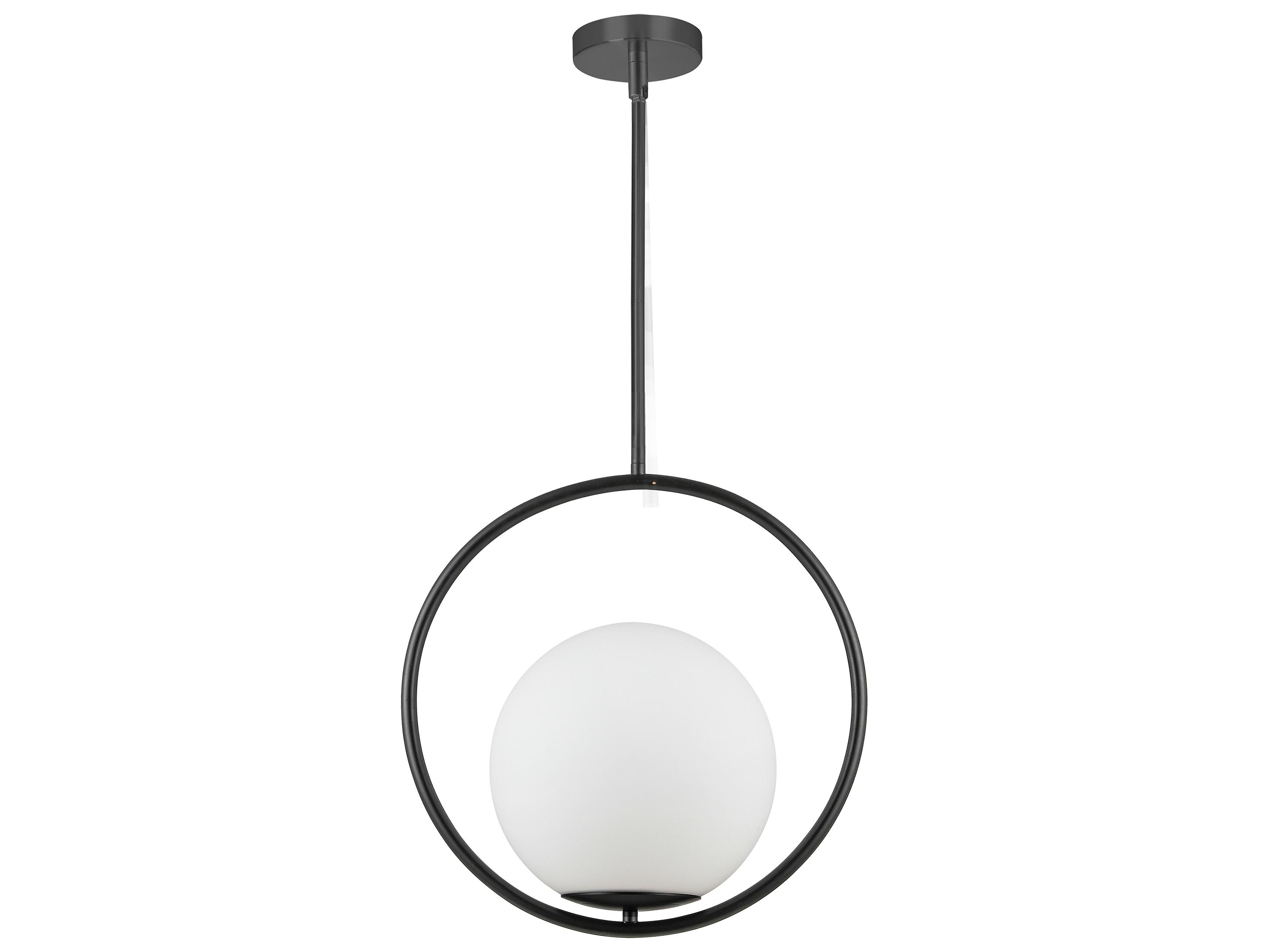 Dainolite Adrienna 1-Light Matte Black Globe Pendant
