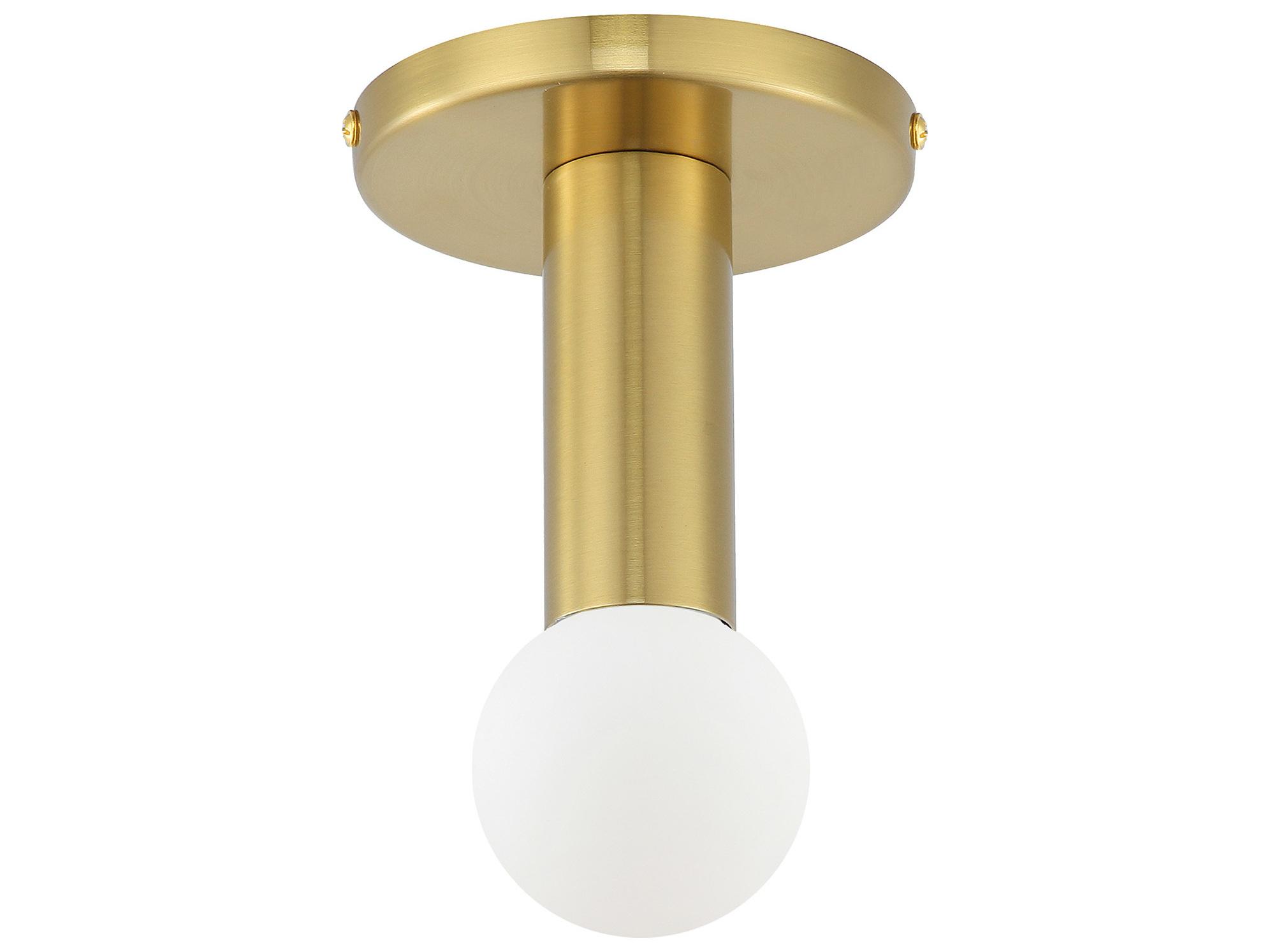 Dainolite Adams 1-Light Aged Brass Flush Mount