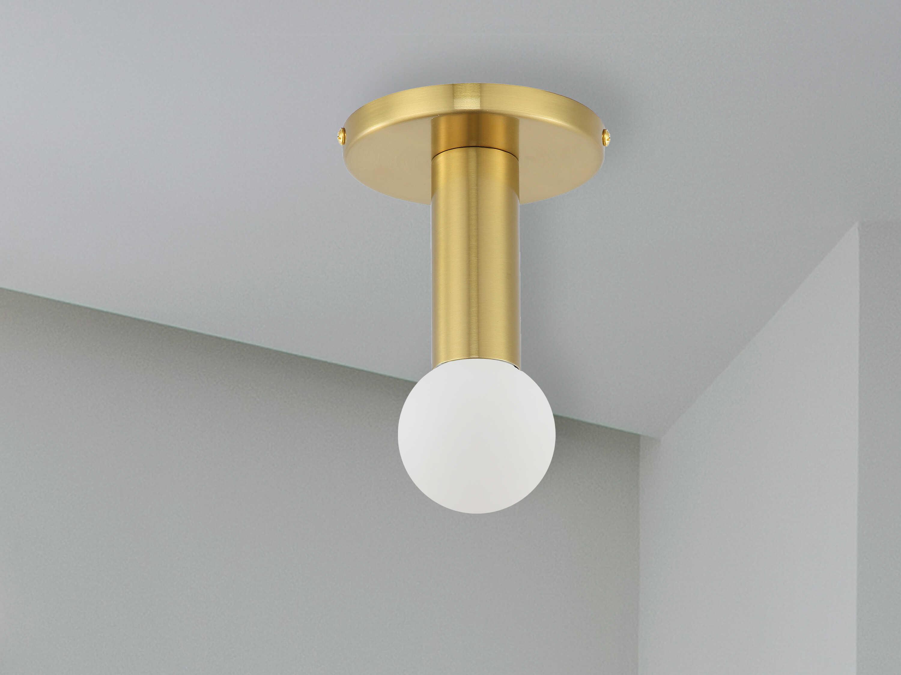 Dainolite Adams 1-Light Aged Brass Flush Mount