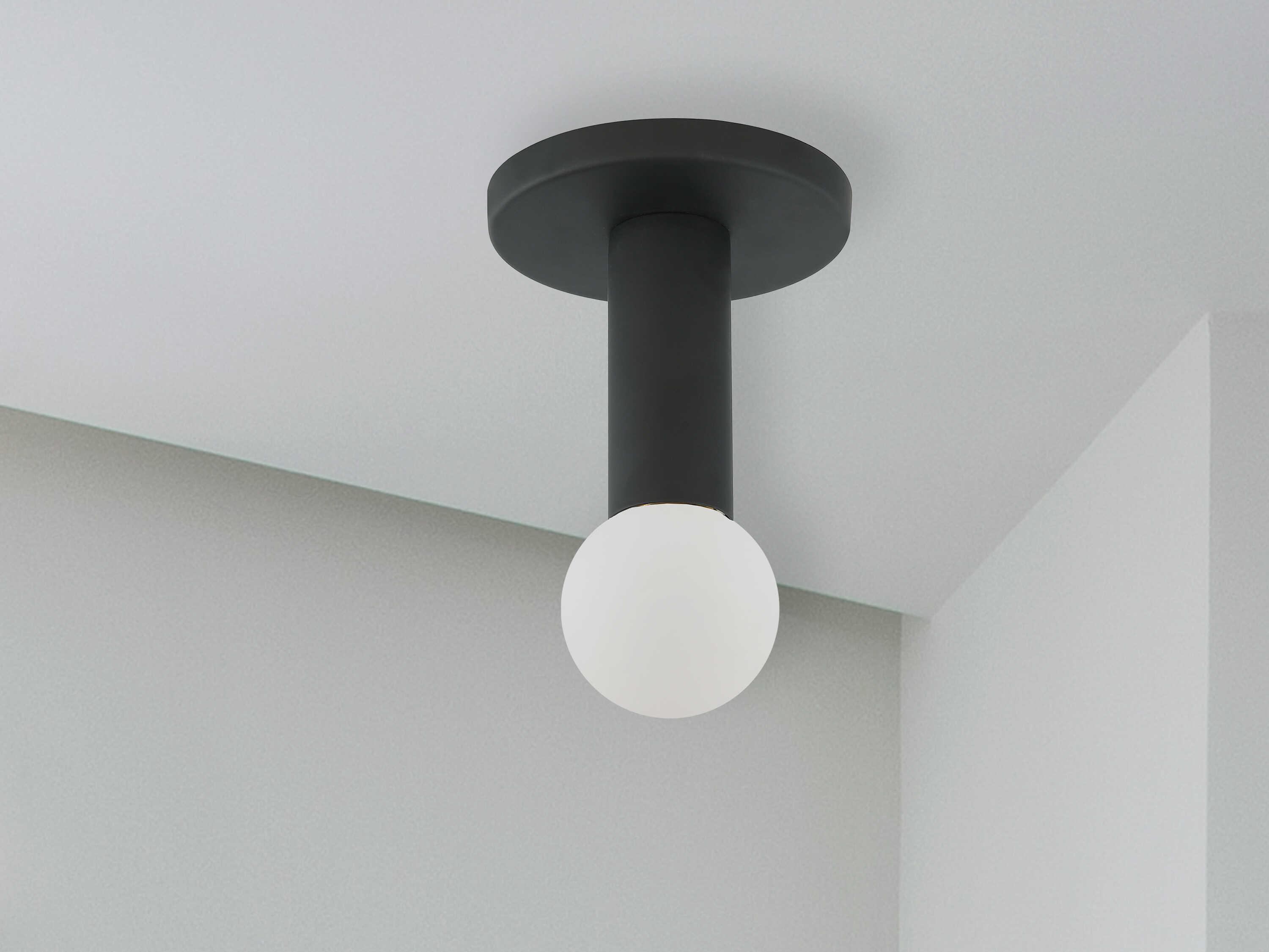 Dainolite Adams 1-Light Matte Black Flush Mount