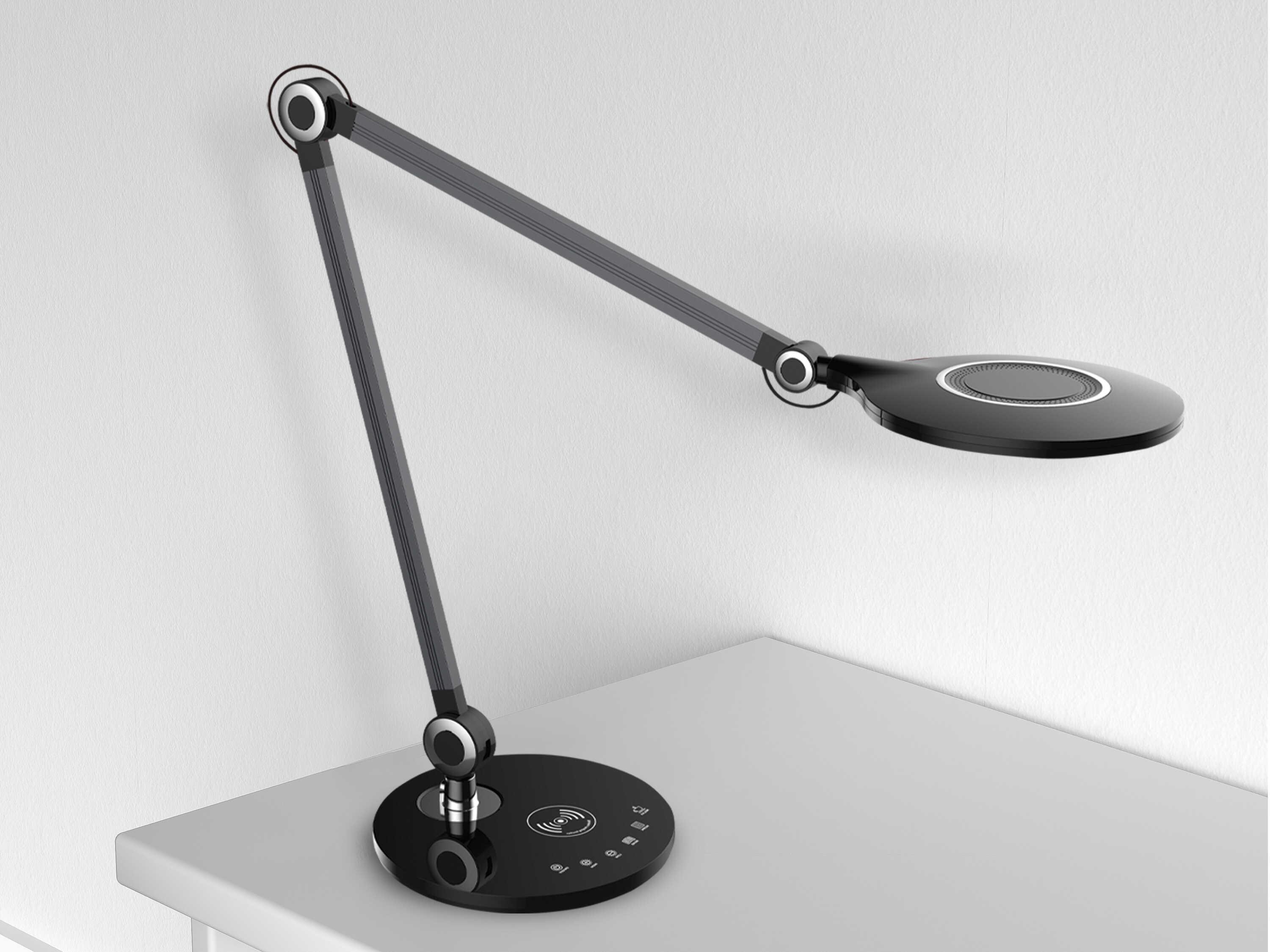 Dainolite Alina Black Brushed Aluminum Desk Lamp