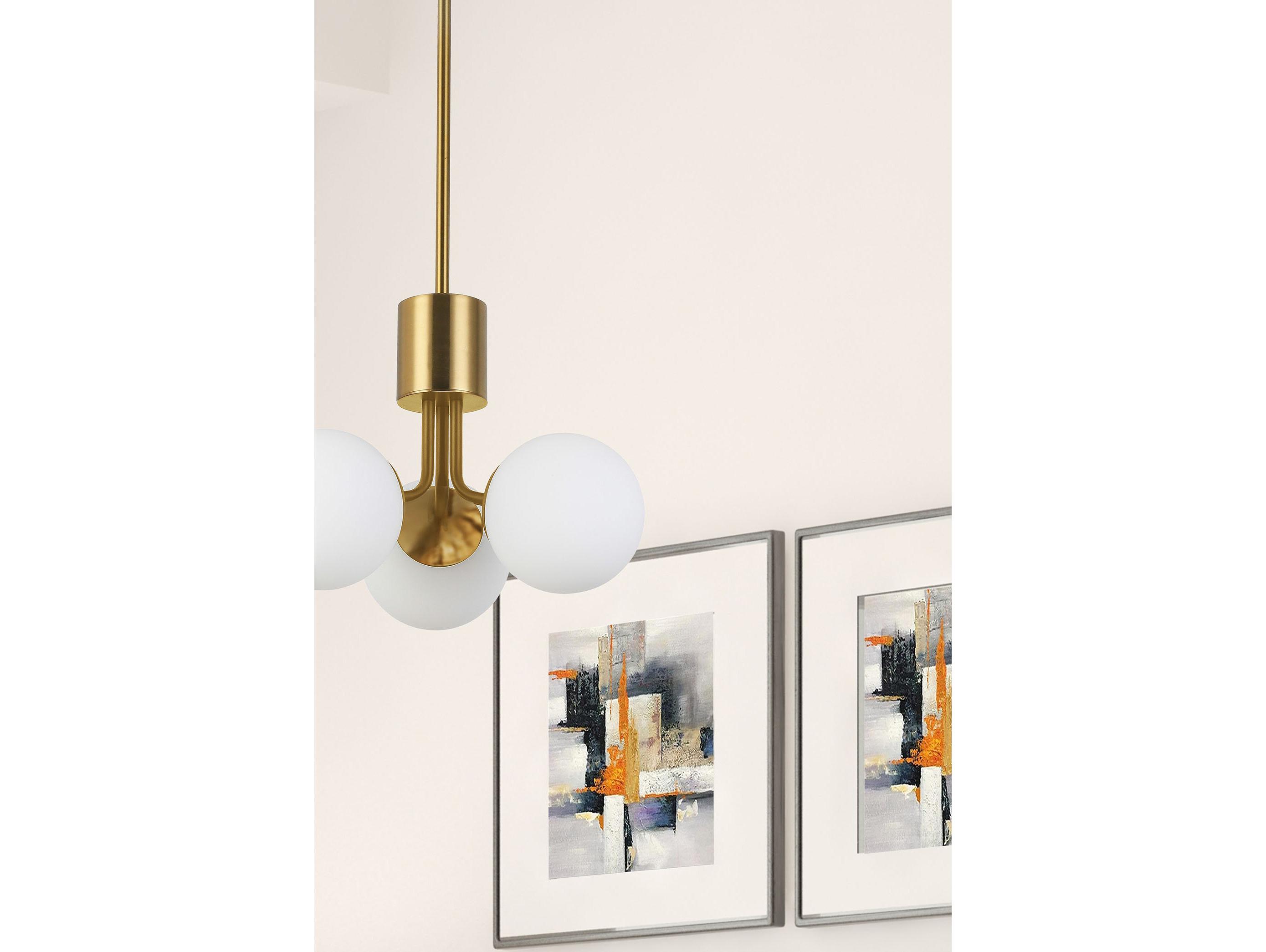 Dainolite Amanda 3-Light Aged Brass Globe Pendant