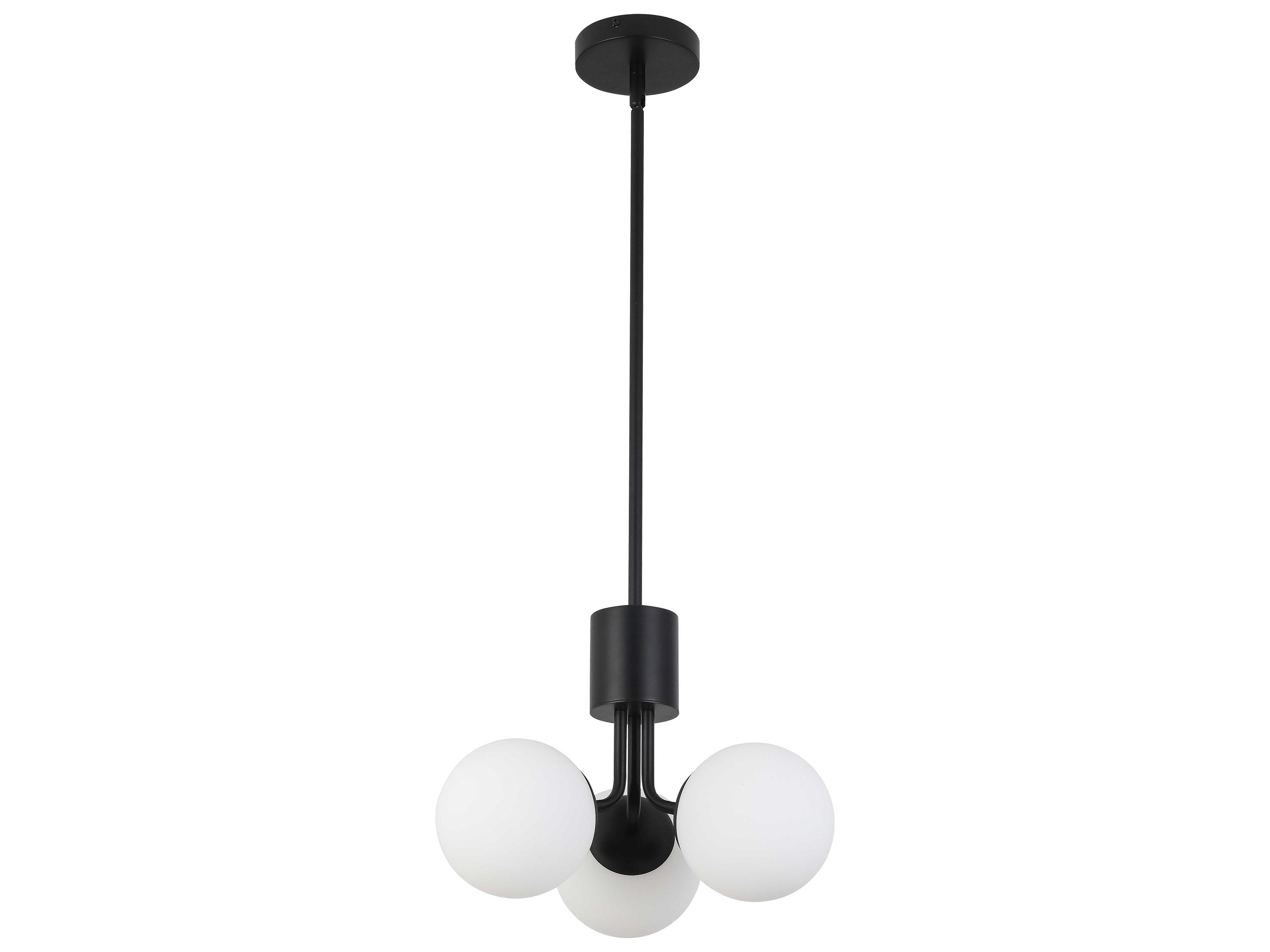Dainolite Amanda 3-Light Matte Black Globe Pendant