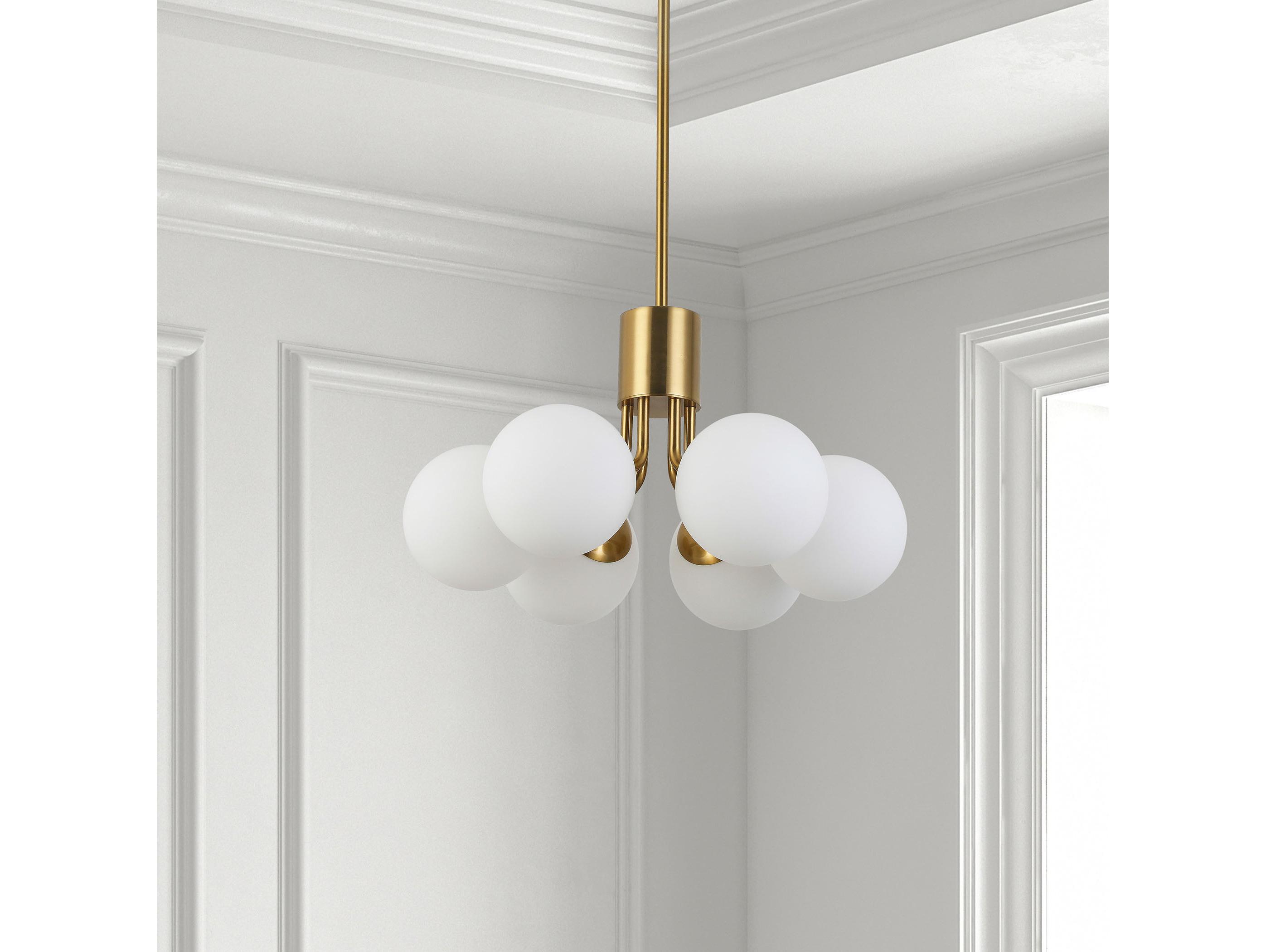 Dainolite Amanda 6-Light Aged Brass Globe Pendant