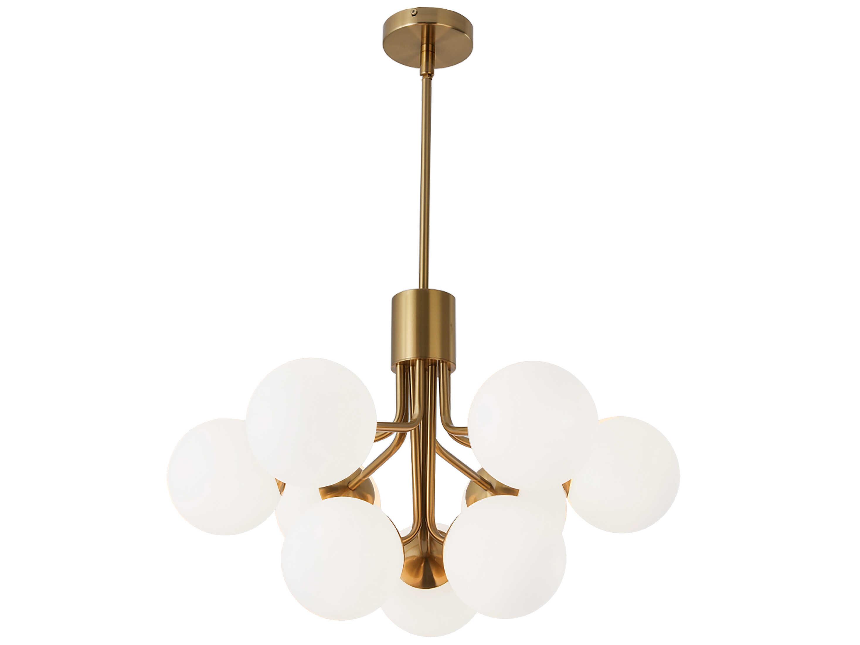 Dainolite Amanda 9-Light Aged Brass Globe Pendant