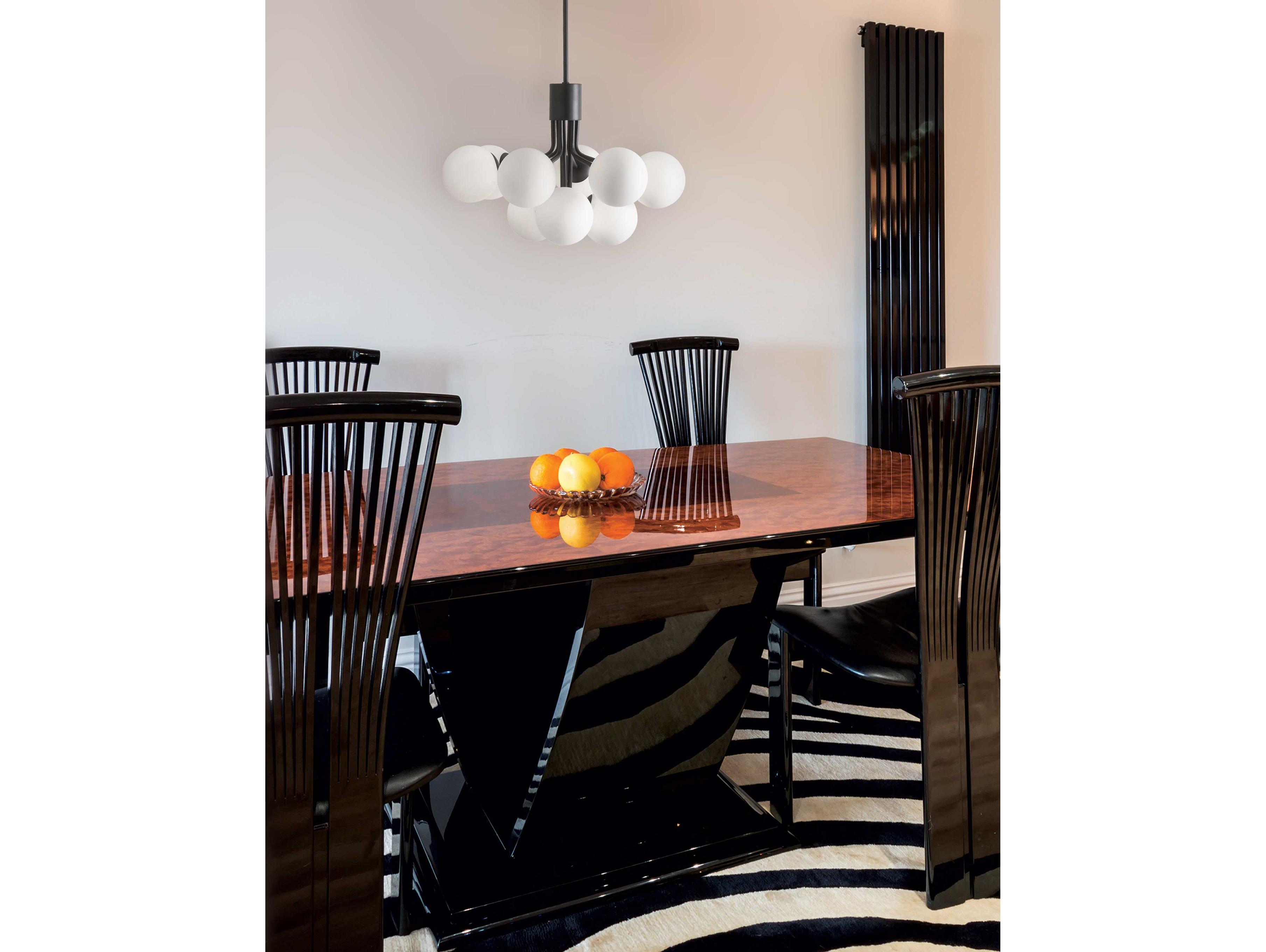 Dainolite Amanda 9-Light Matte Black Globe Pendant