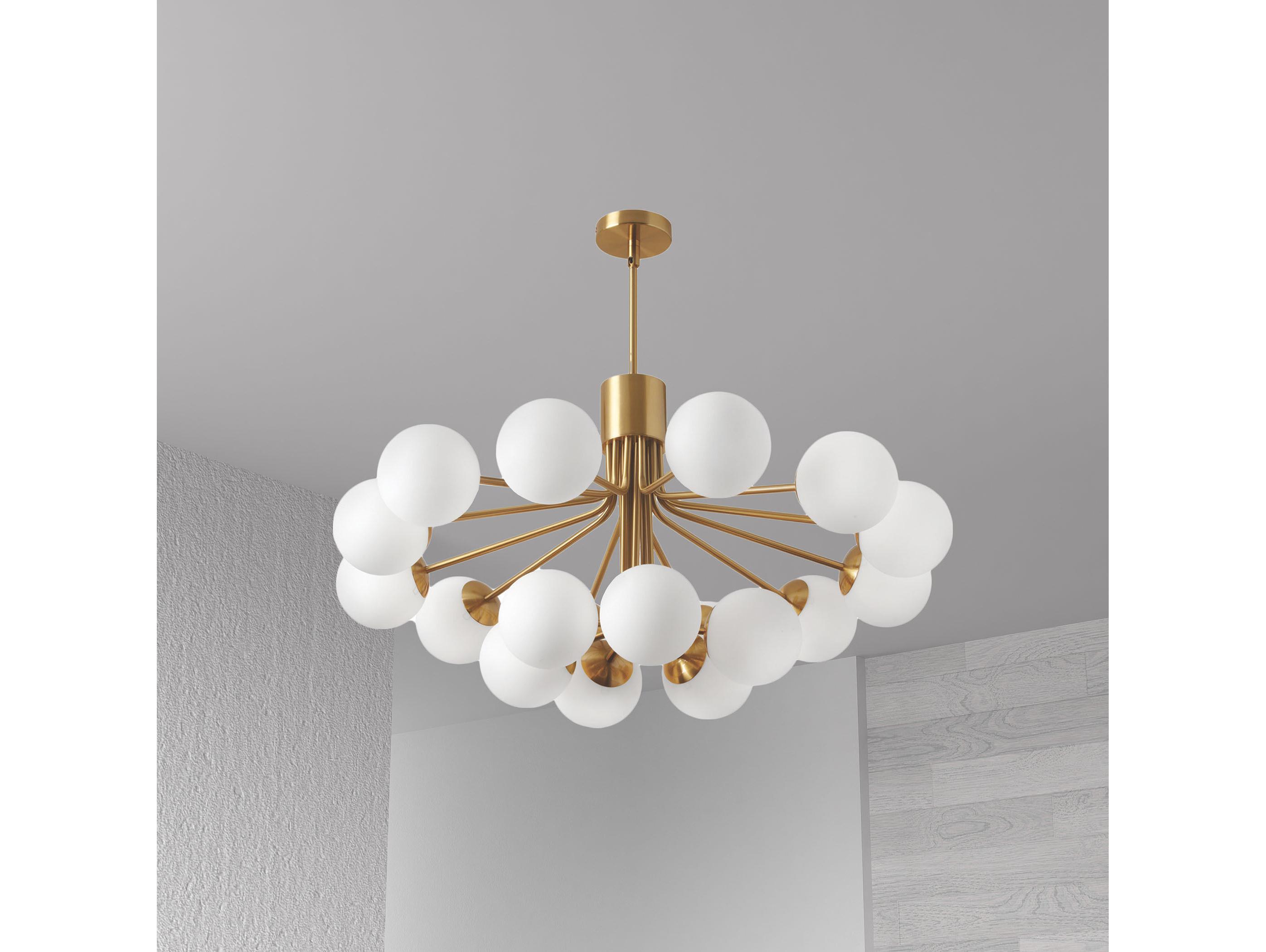 Dainolite Amanda 18-Light Aged Brass Globe Pendant