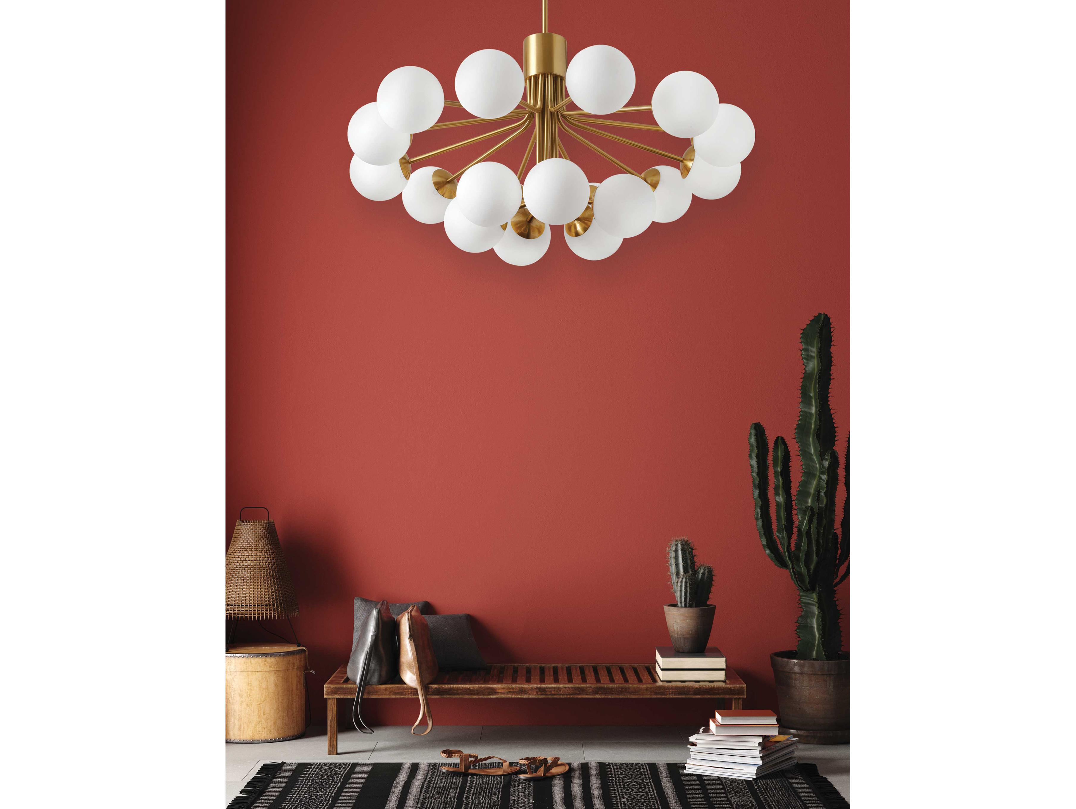 Dainolite Amanda 18-Light Aged Brass Globe Pendant