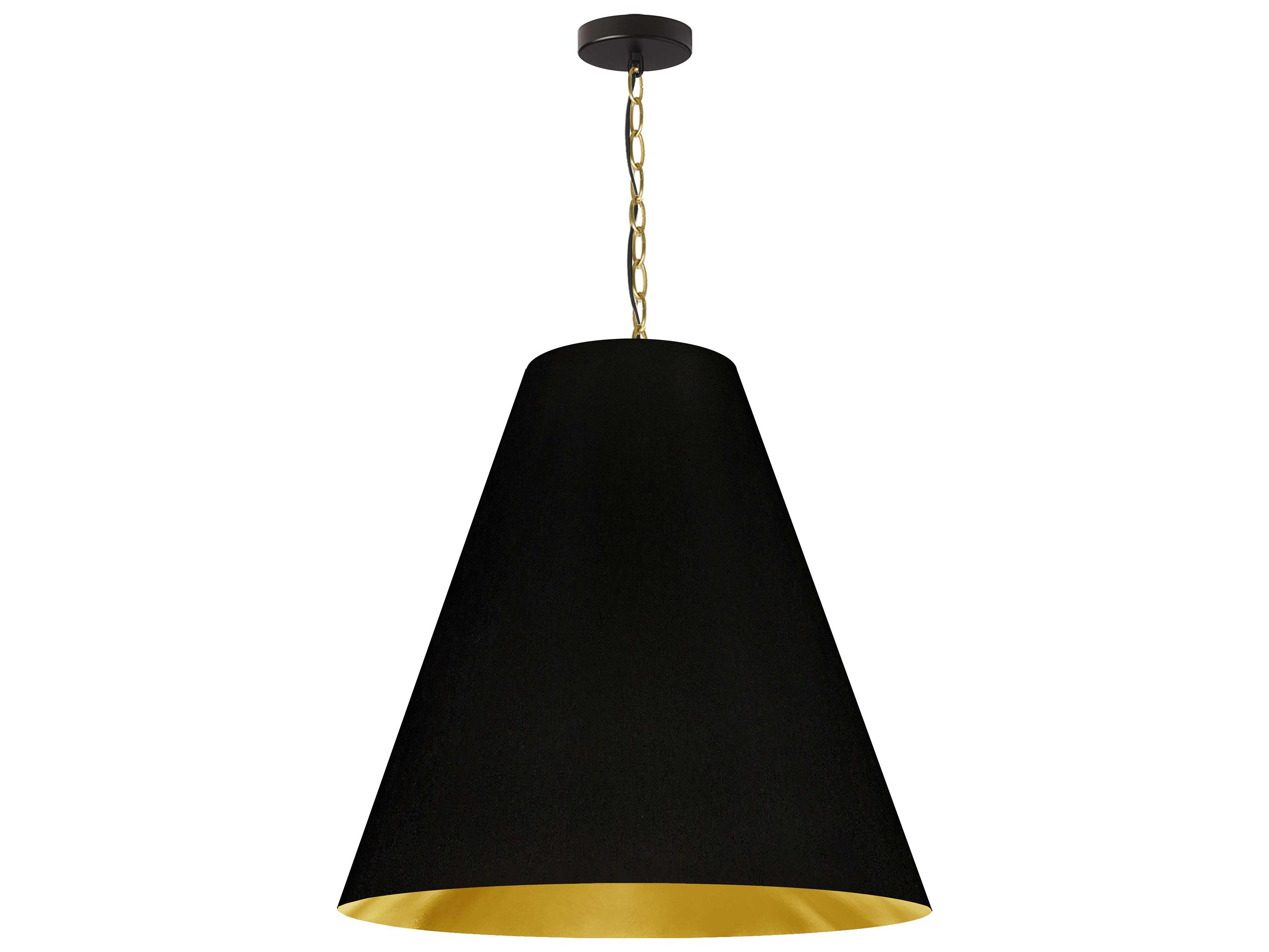 Dainolite Anaya 1-Light Black Gold Aged Brass Pendant