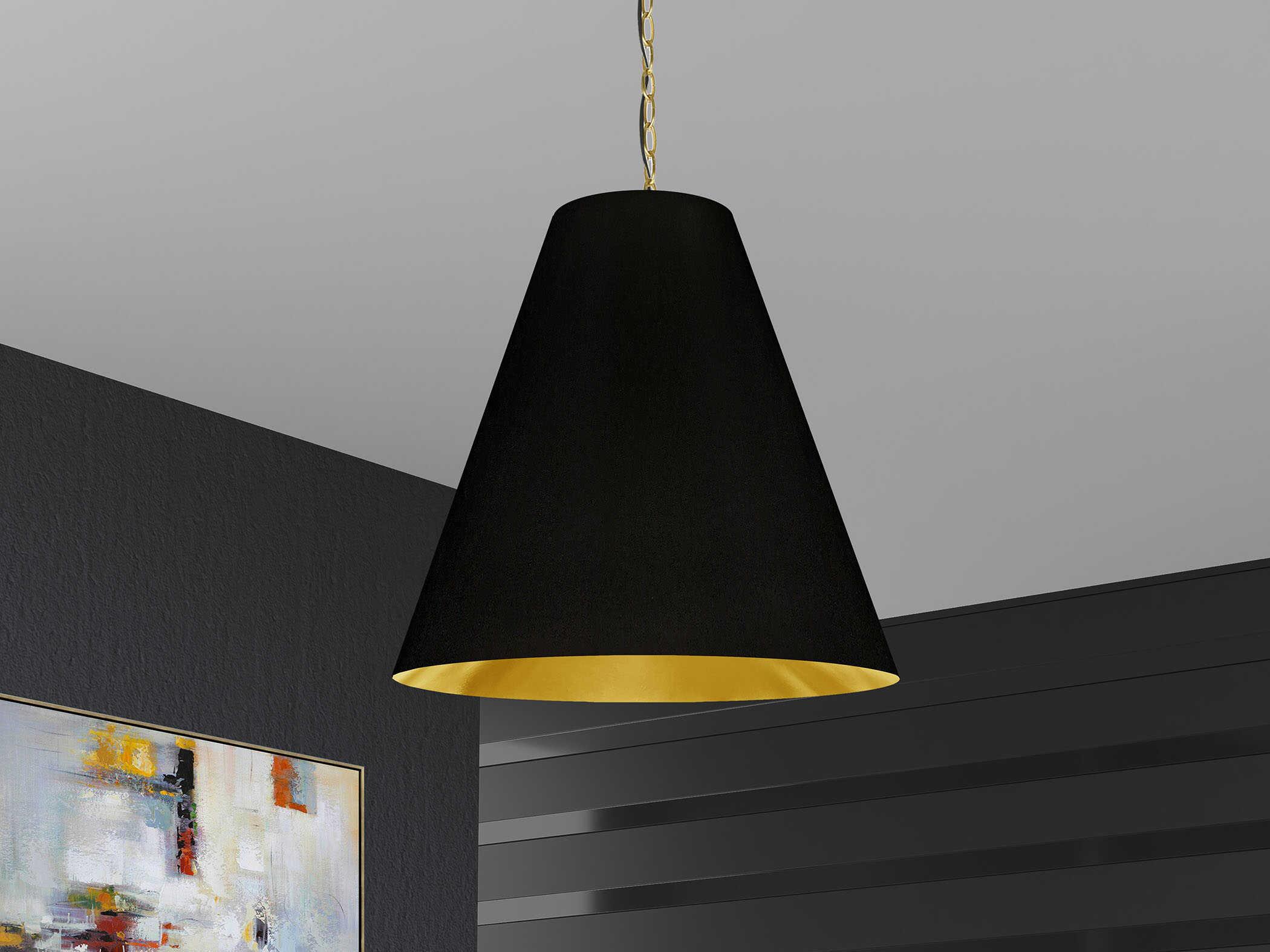 Dainolite Anaya 1-Light Black Gold Aged Brass Pendant