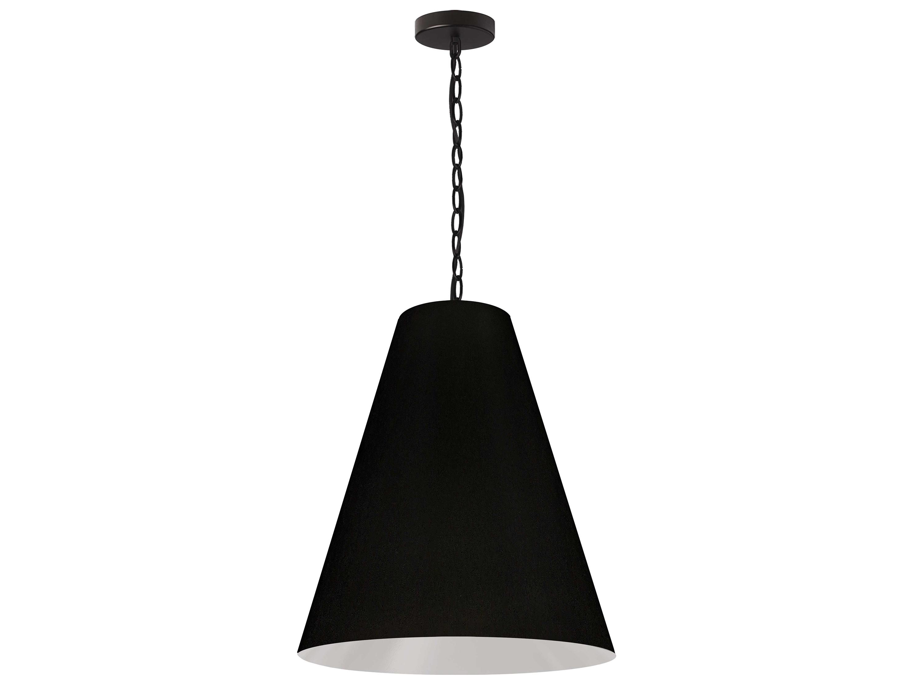 Dainolite Anaya 1-Light Matte Black Drum Pendant