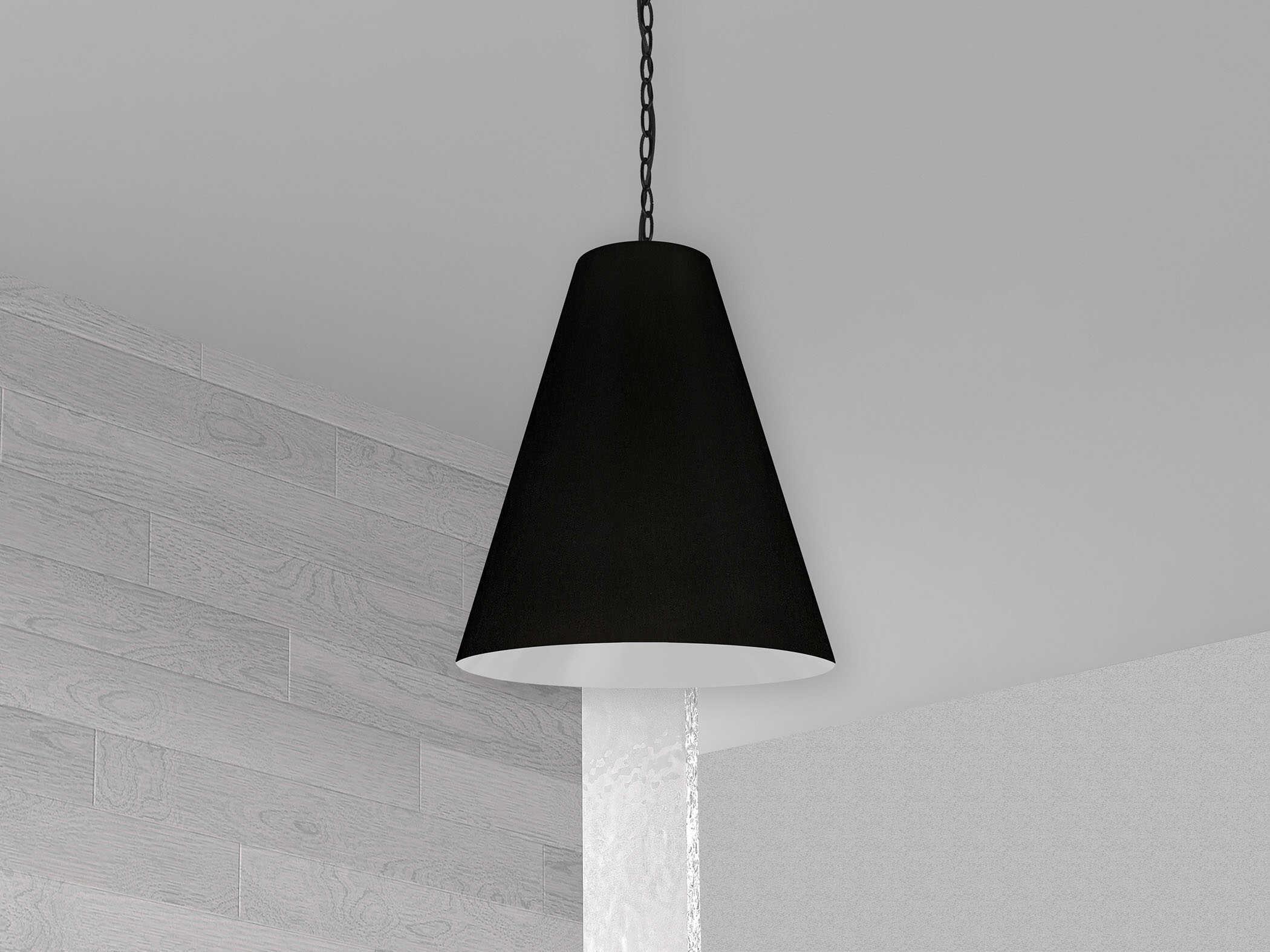 Dainolite Anaya 1-Light Matte Black Drum Pendant