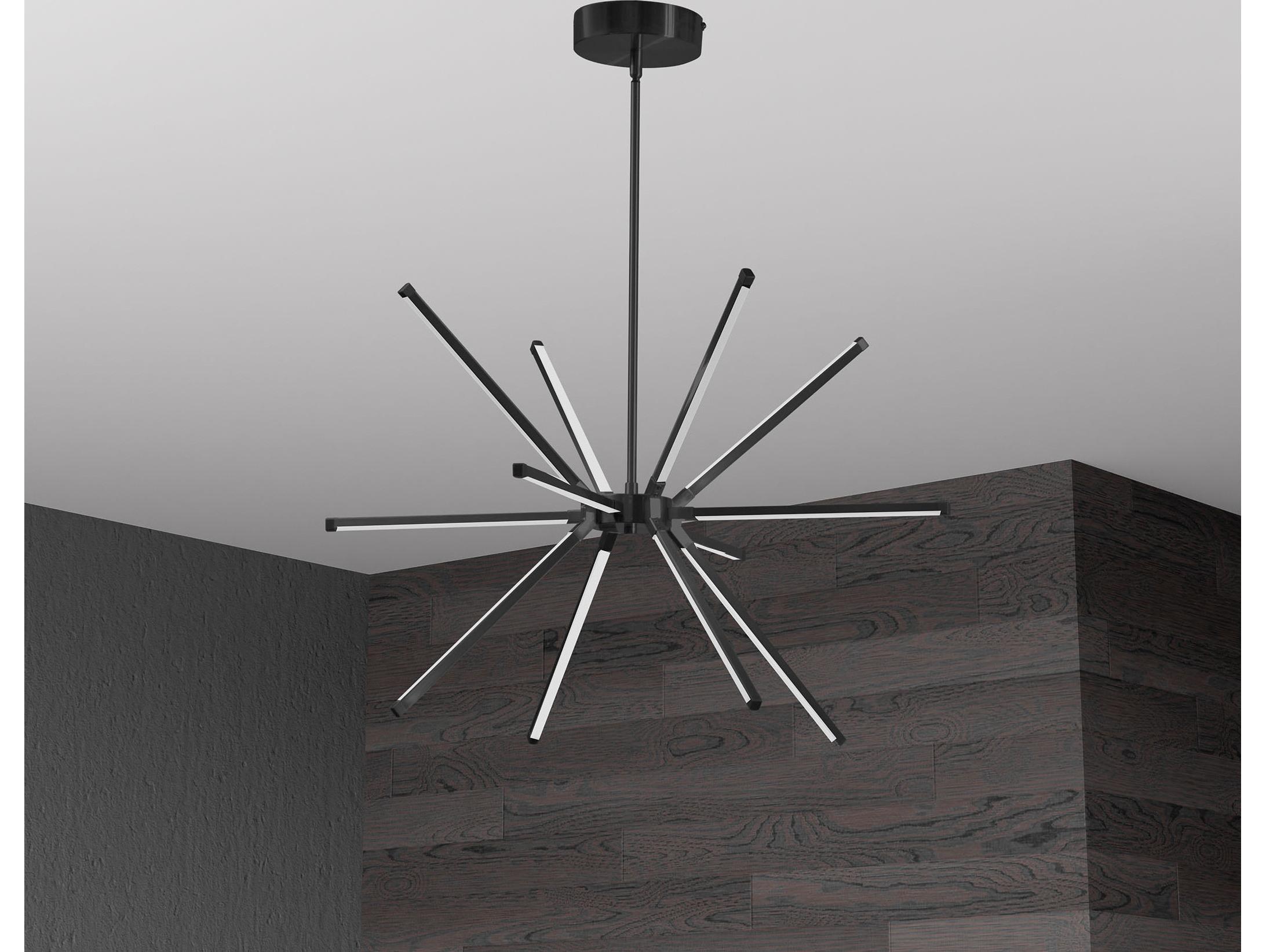 Dainolite Array 12-Light Matte Black Sputnik Chandelier