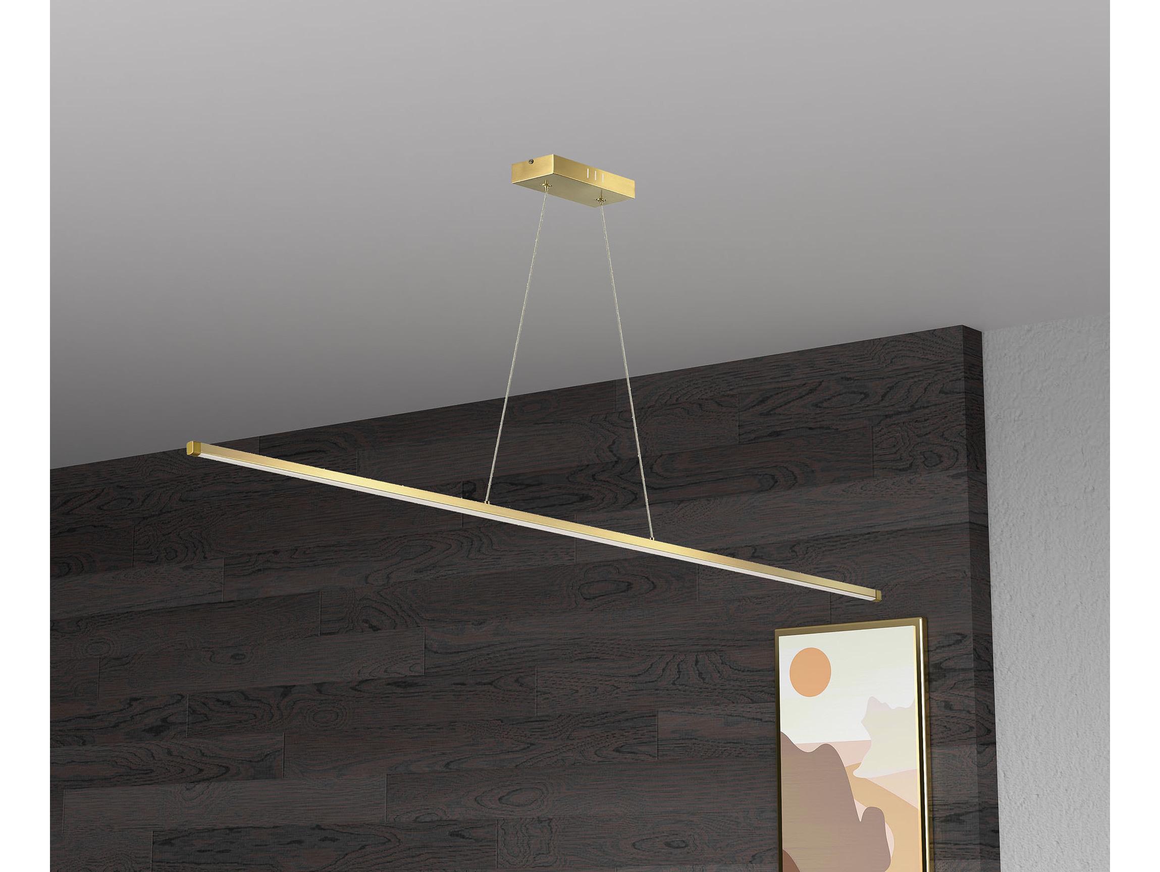 Dainolite Array 1-Light Aged Brass Linear Island Pendant