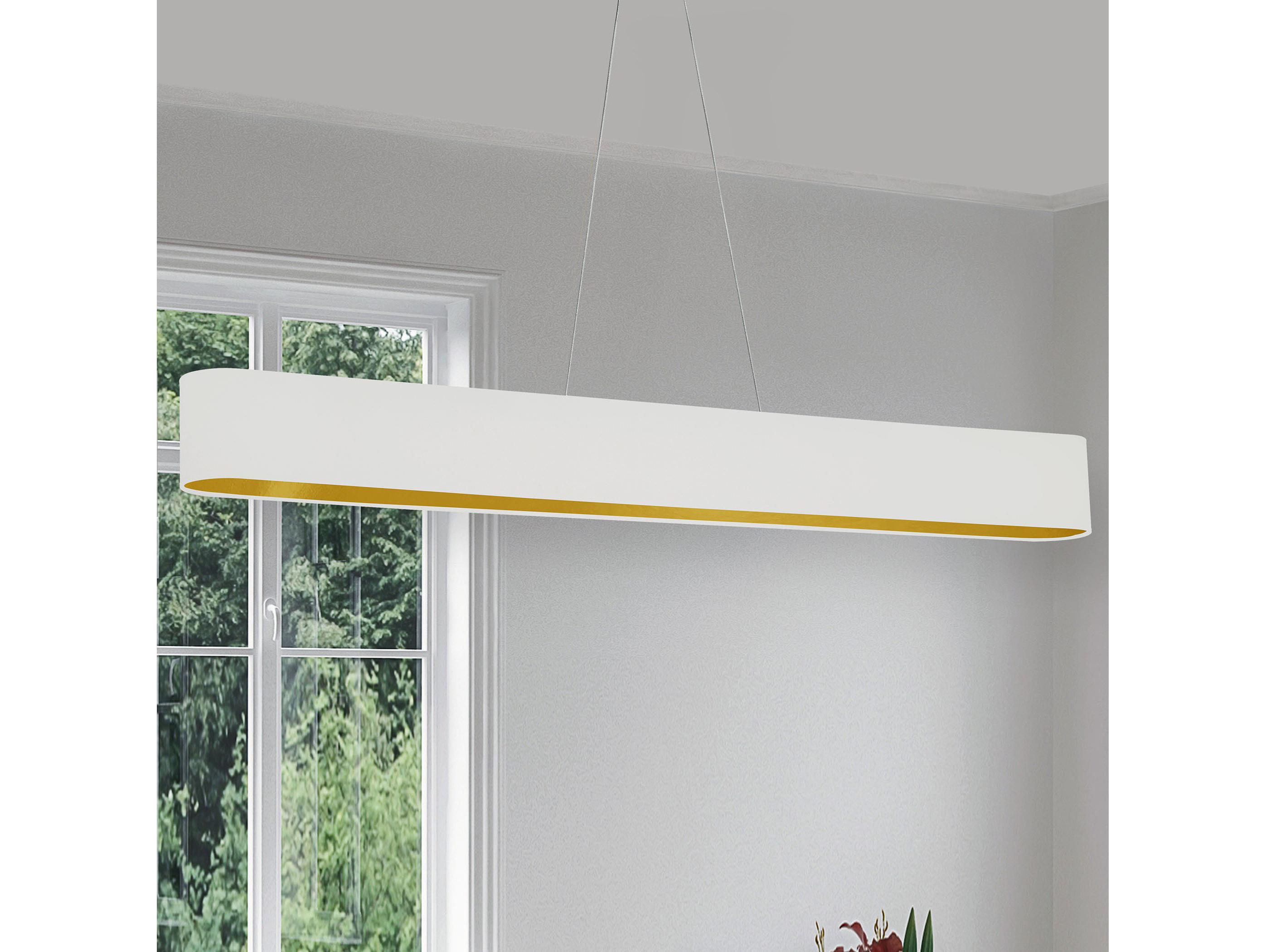 Dainolite Aubrey 1-Light Aged Brass White Linear Island Pendant